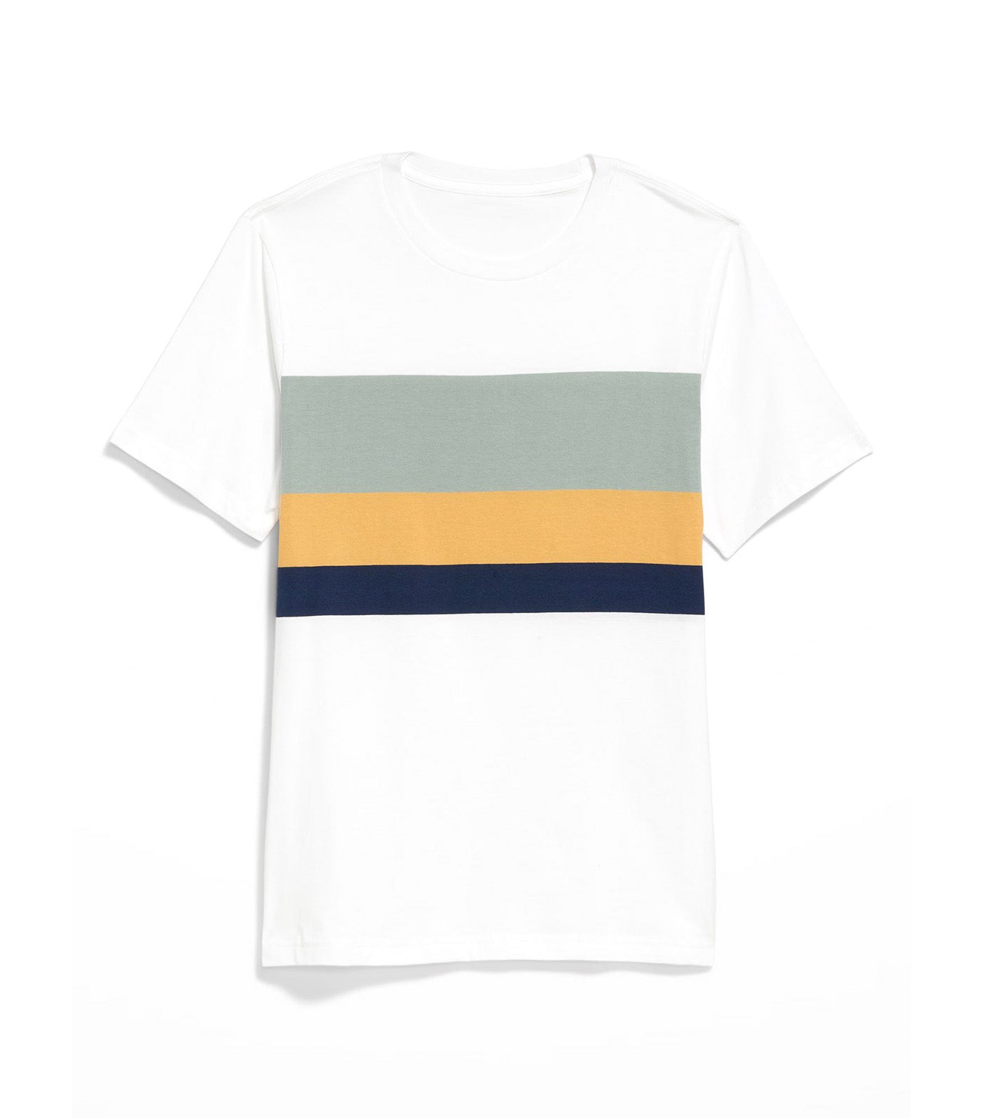 Crew-Neck Striped T-Shirt for Men Teal Stripe