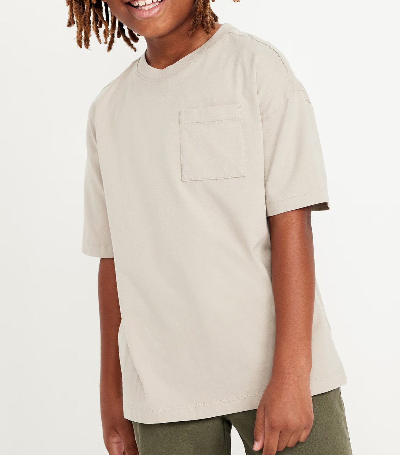 Oversized Short-Sleeve Pocket T-Shirt for Boys