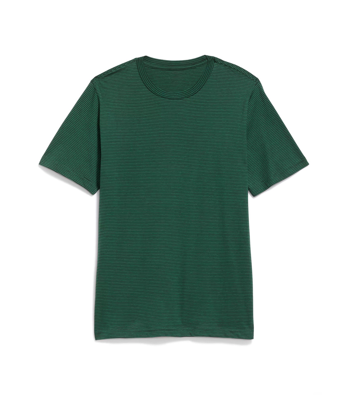 Crew-Neck Striped T-Shirt for Men Small Green Stripe