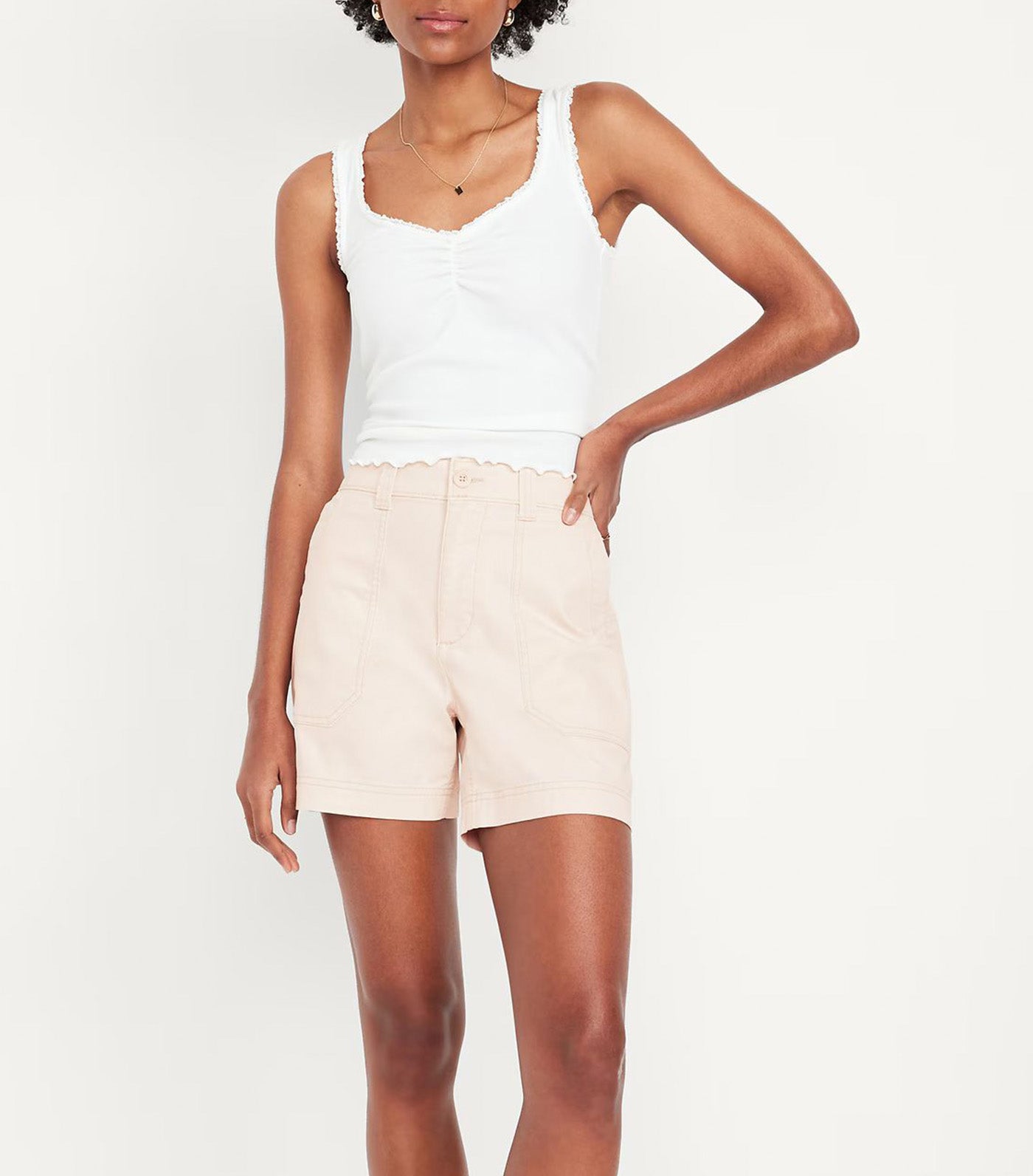 High-Waisted OGC Chino Shorts - 5in Inseam for Women Silver 2