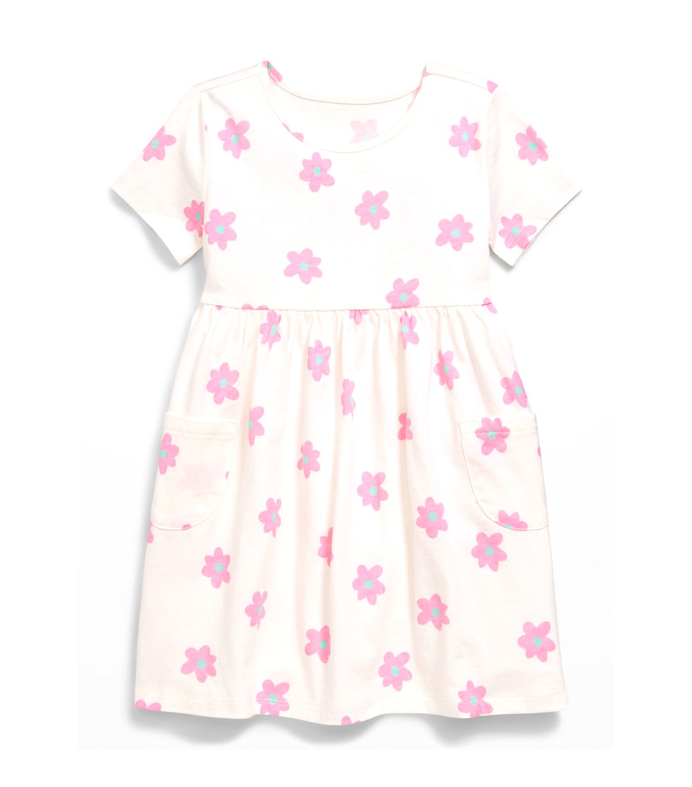 Printed Jersey-Knit Short-Sleeve Dress for Toddler Girls White Daisy