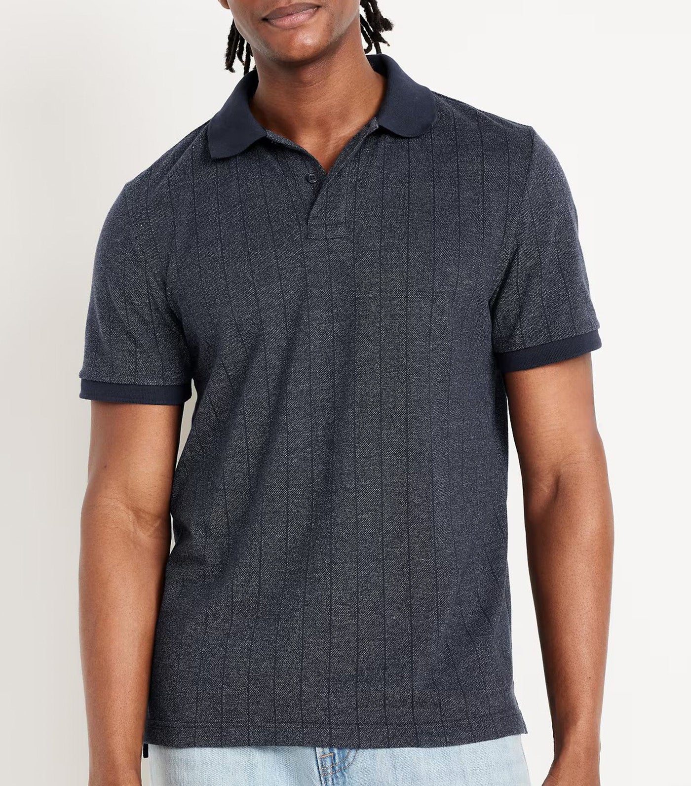 Classic Fit Pique Polo for Men In The Navy