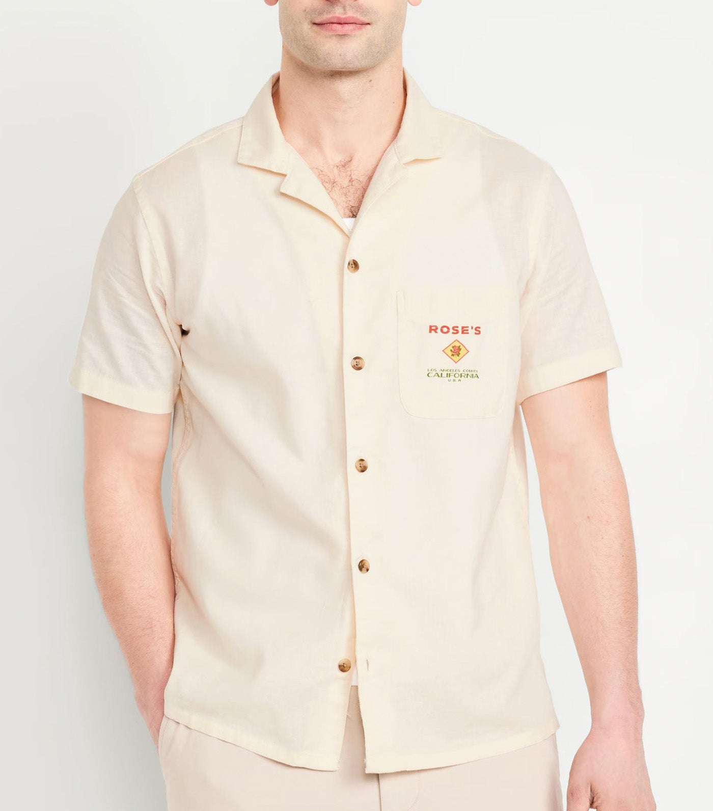Short-Sleeve Graphic Camp Shirt for Men Creme De La Creme