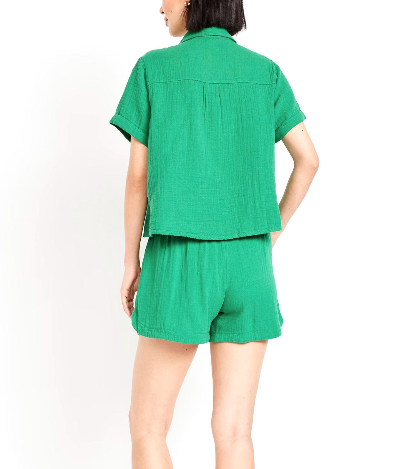 High-Waisted Crinkle Gauze Shorts - 4in Inseam for Women