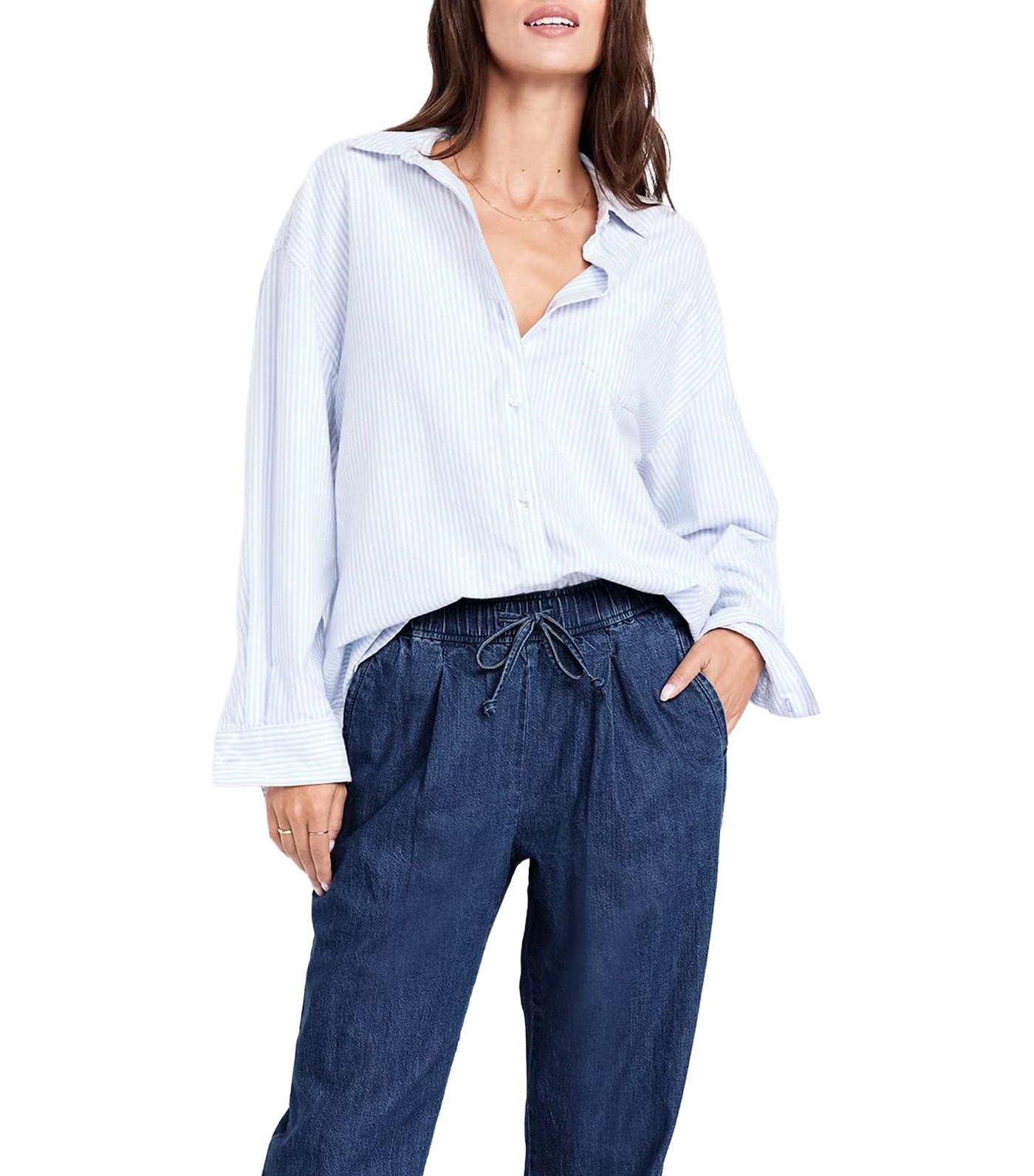 High-Waisted Billie Straight Ankle Trouser for Women Dark Wash