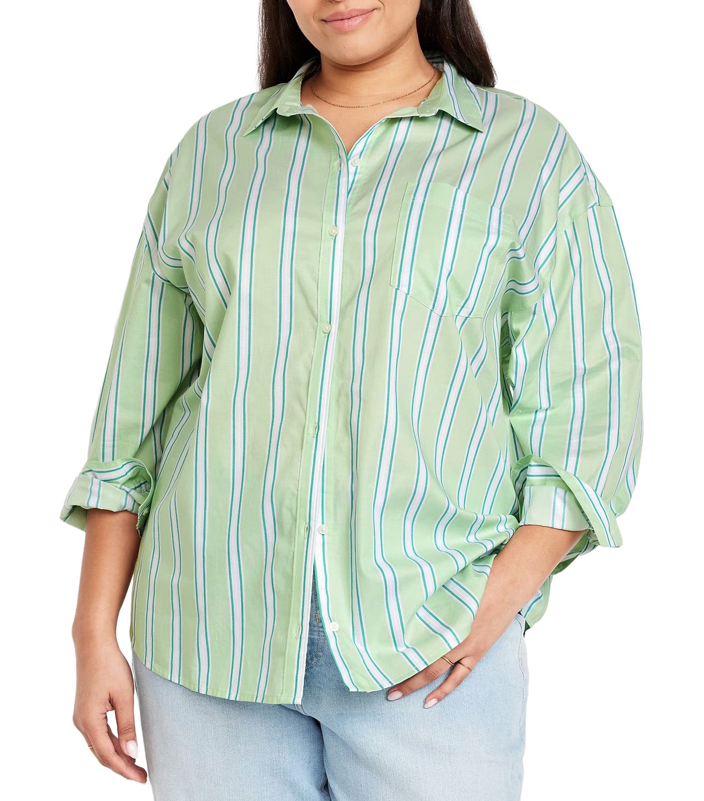 Women's Oversized Button-Down Boyfriend Shirt