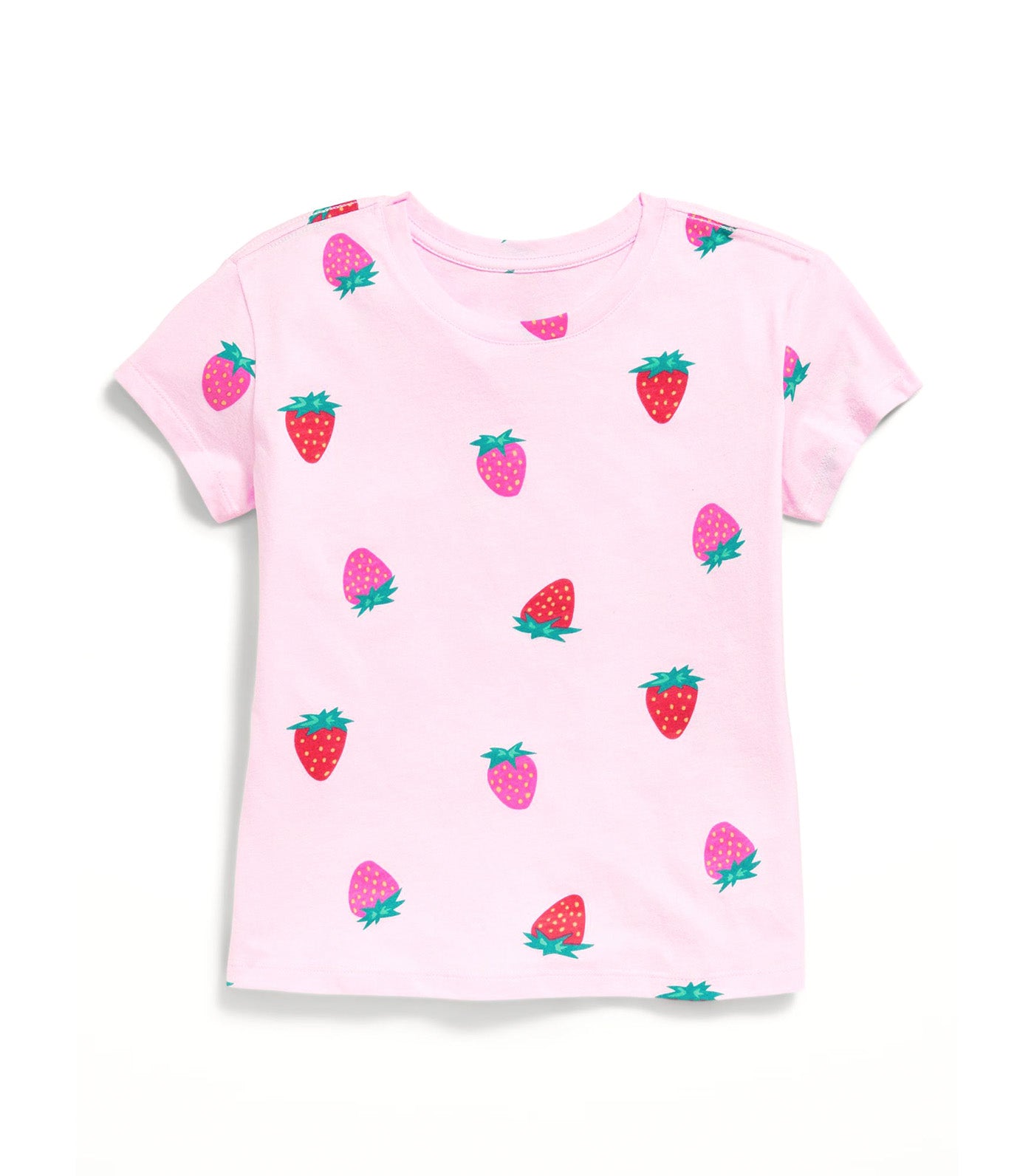 Softest Short-Sleeve Printed T-Shirt for Girls Strawberry