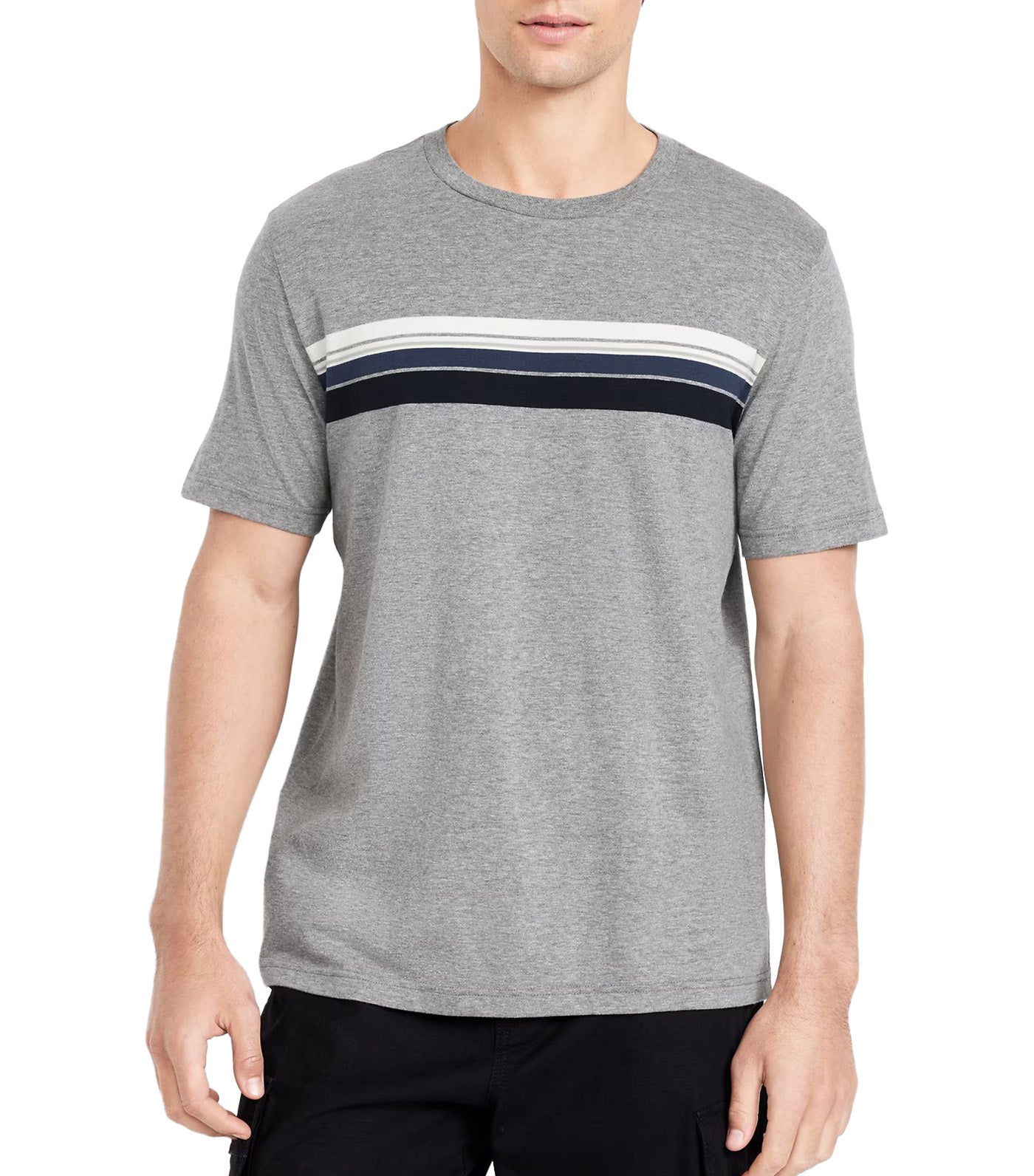 Crew-Neck Striped T-Shirt for Men