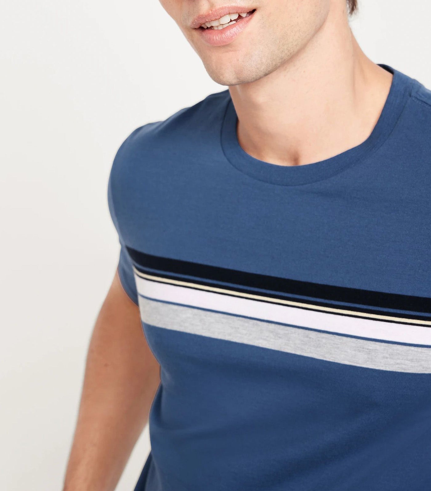 Crew-Neck Striped T-Shirt for Men