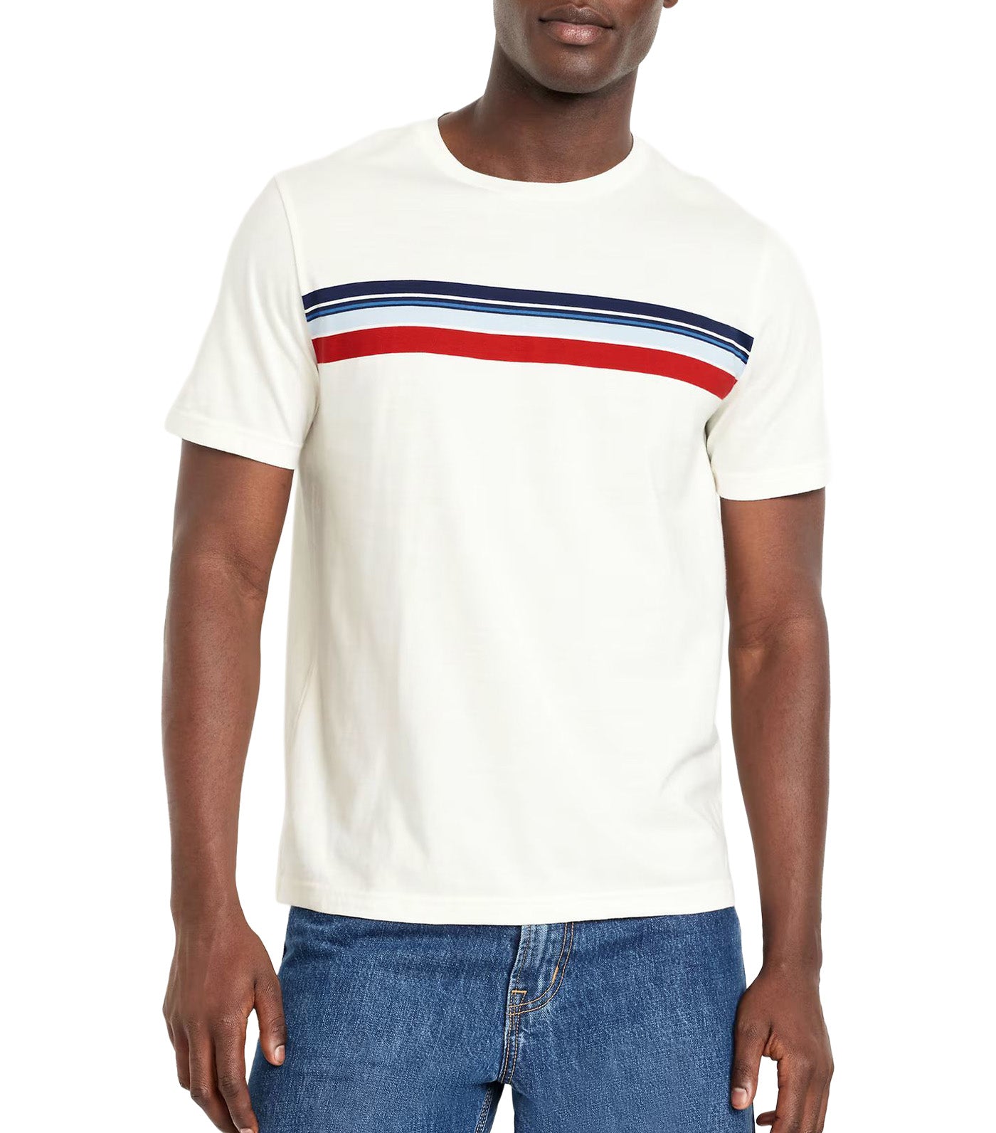 Crew-Neck Striped T-Shirt for Men