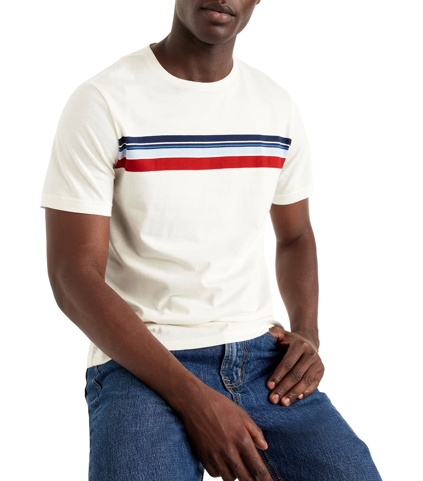 Crew-Neck Striped T-Shirt for Men