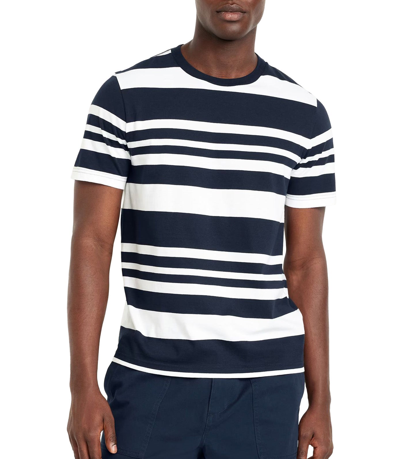Crew-Neck Striped T-Shirt for Men