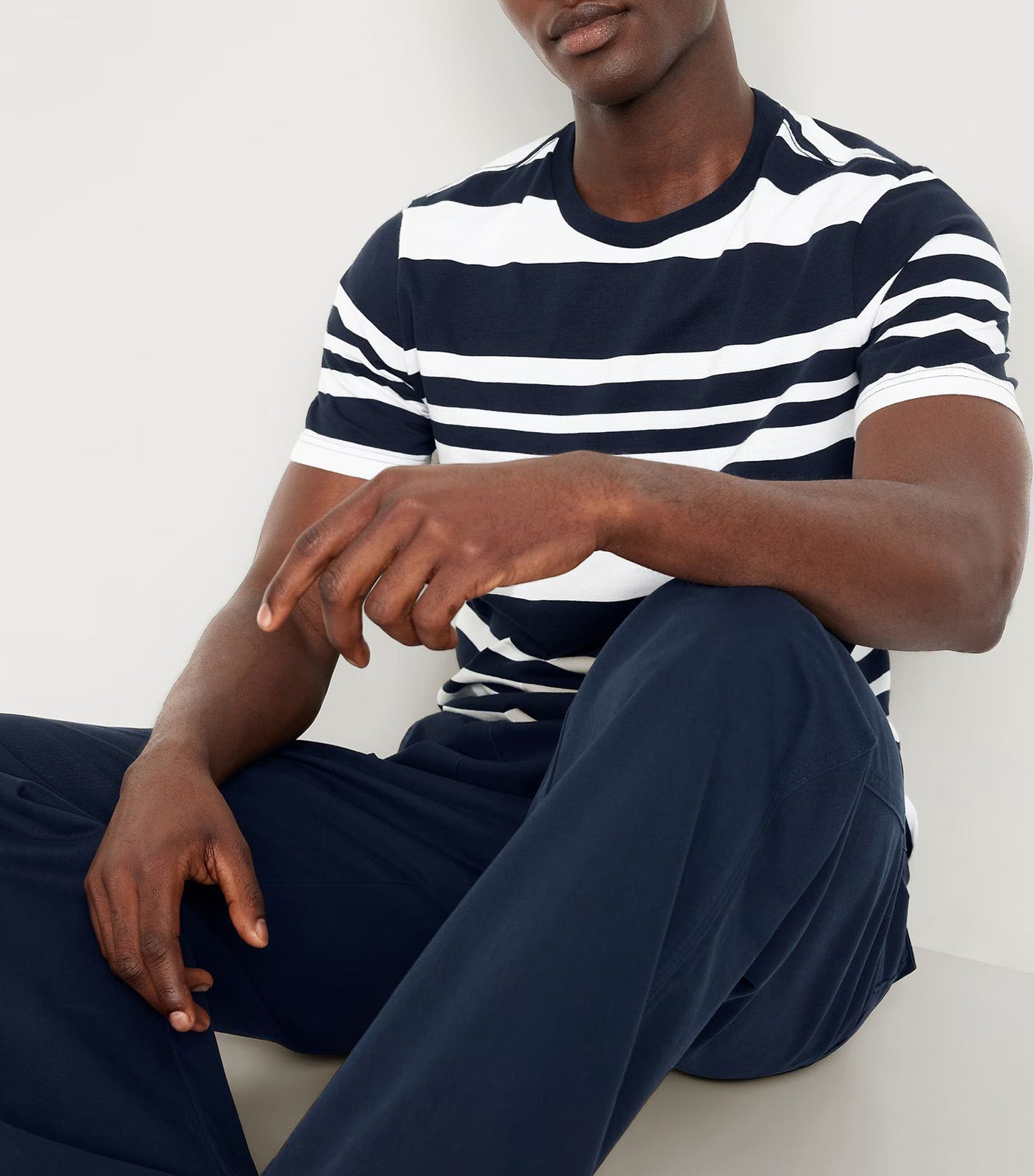 Crew-Neck Striped T-Shirt for Men