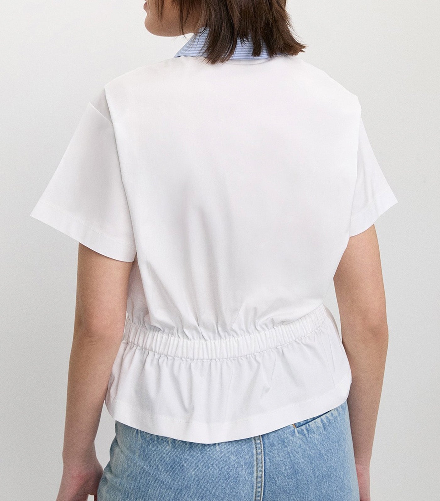 Elastic Waist Blouse White