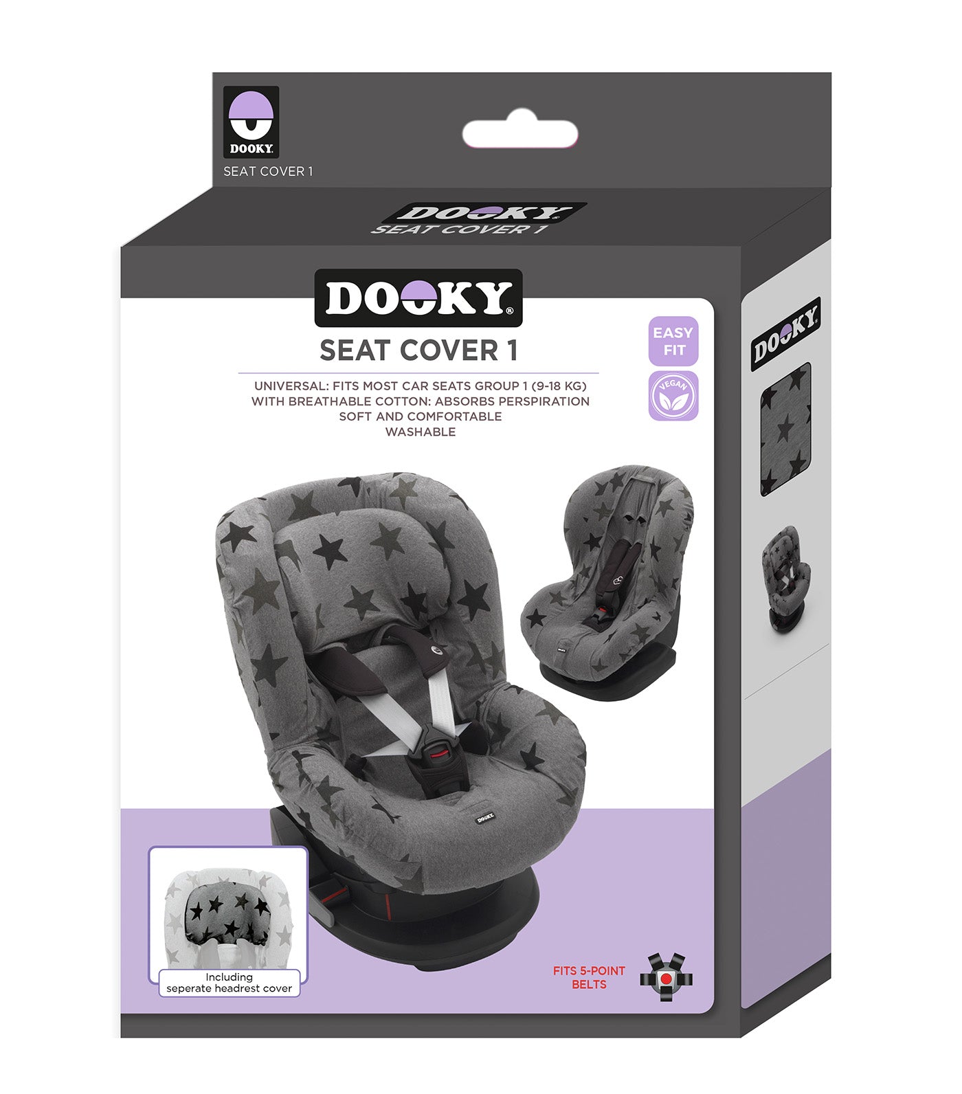 Seat Cover Group 1 Gray Stars