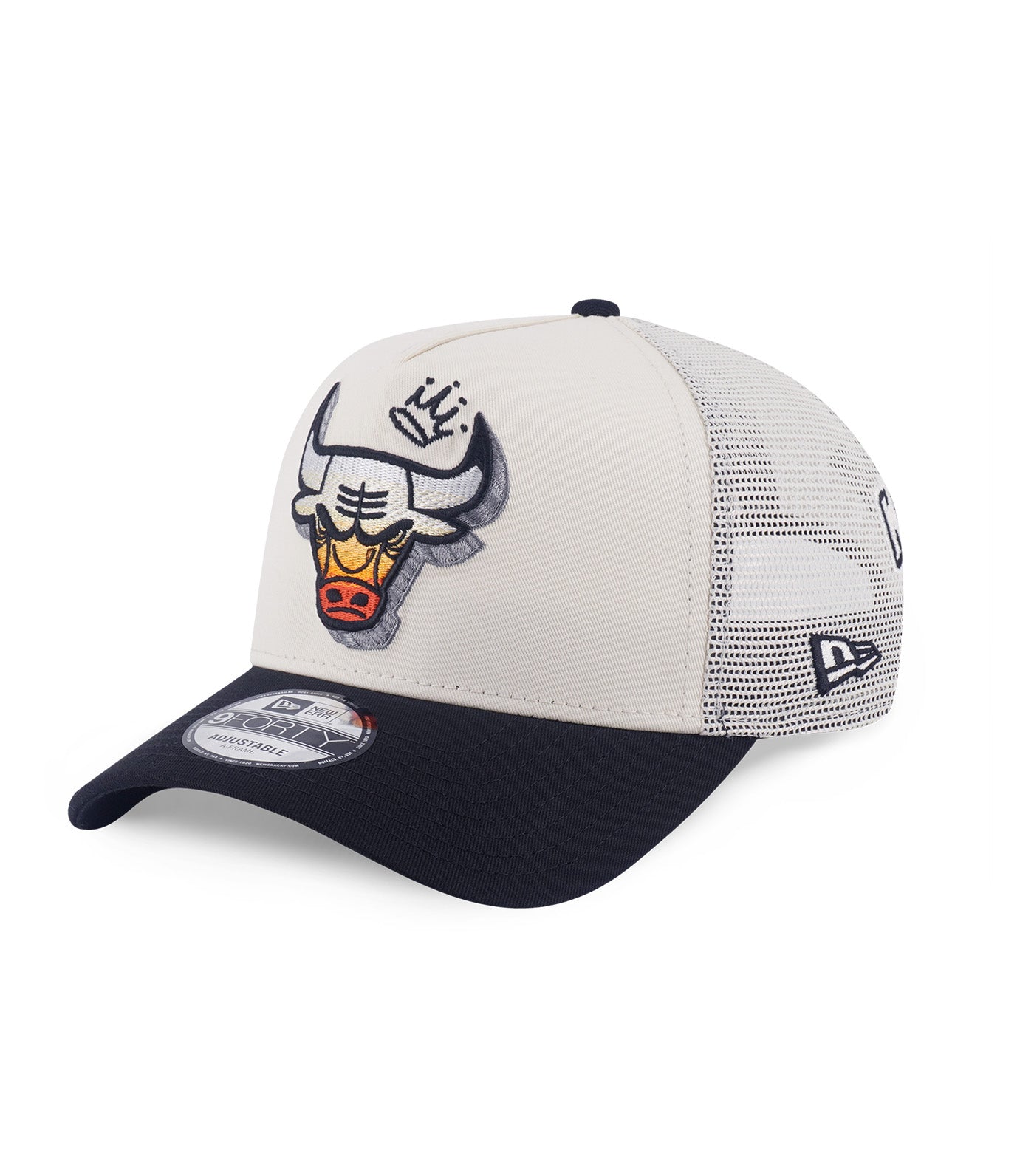 Chicago Bulls League Mix 9FORTY A-Frame Trucker Cap Chrome White