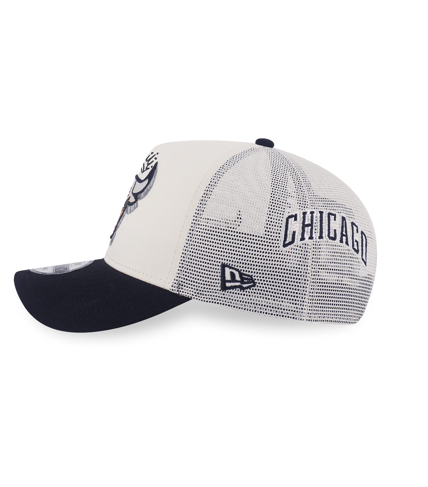 Chicago Bulls League Mix 9FORTY A-Frame Trucker Cap Chrome White