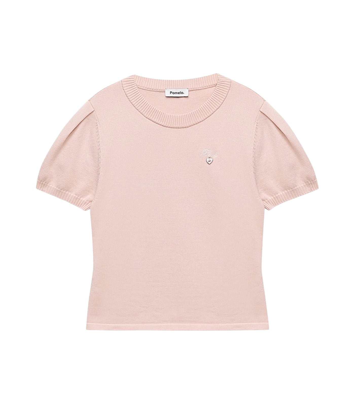 Knitted Puff Sleeve Top Pink