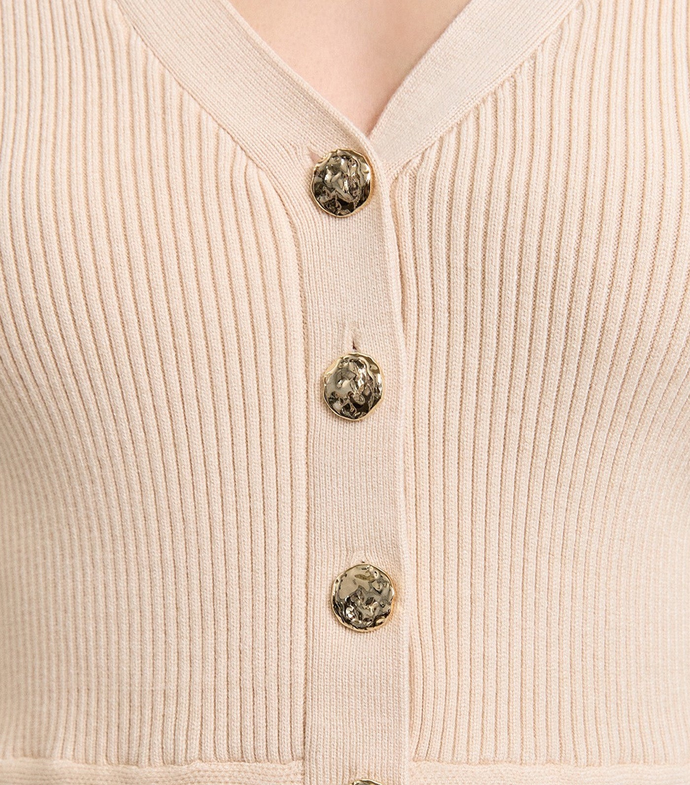 Pomelo Buttoned Knit Top Ivory