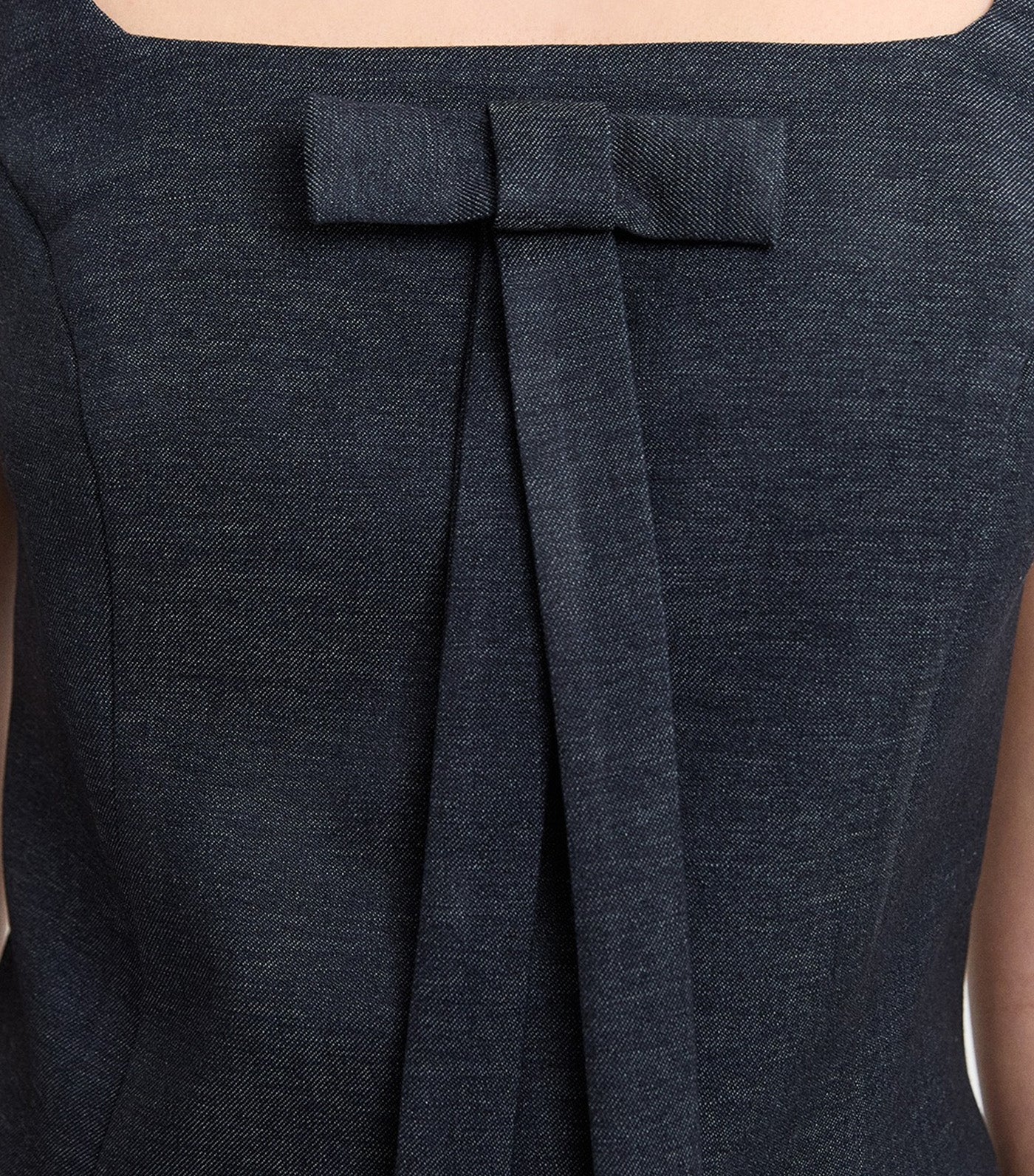 Square Neck Bow Top Indigo