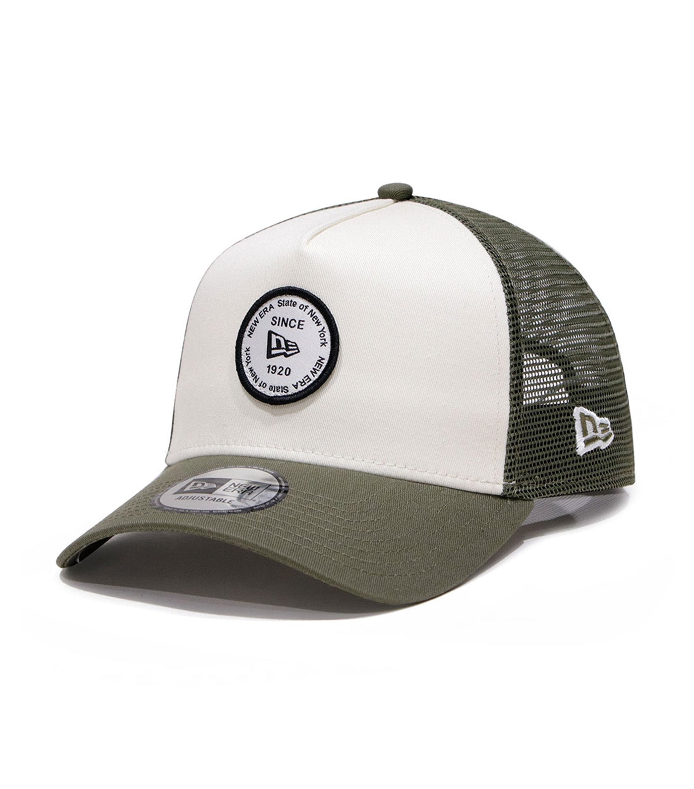 Round Patch 9FORTY A-Frame Trucker Cap Chrome/New Olive