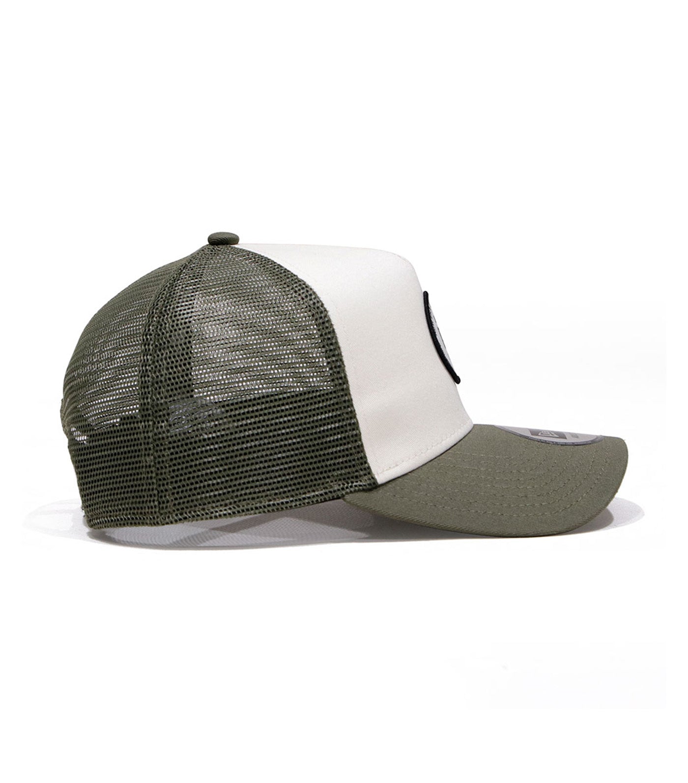 Round Patch 9FORTY A-Frame Trucker Cap Chrome/New Olive