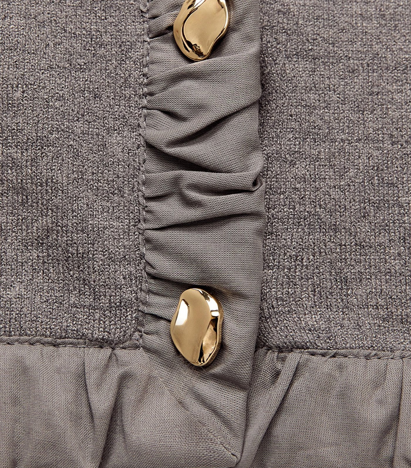 Pomelo Ruched Trim Cardigan Mid Gray