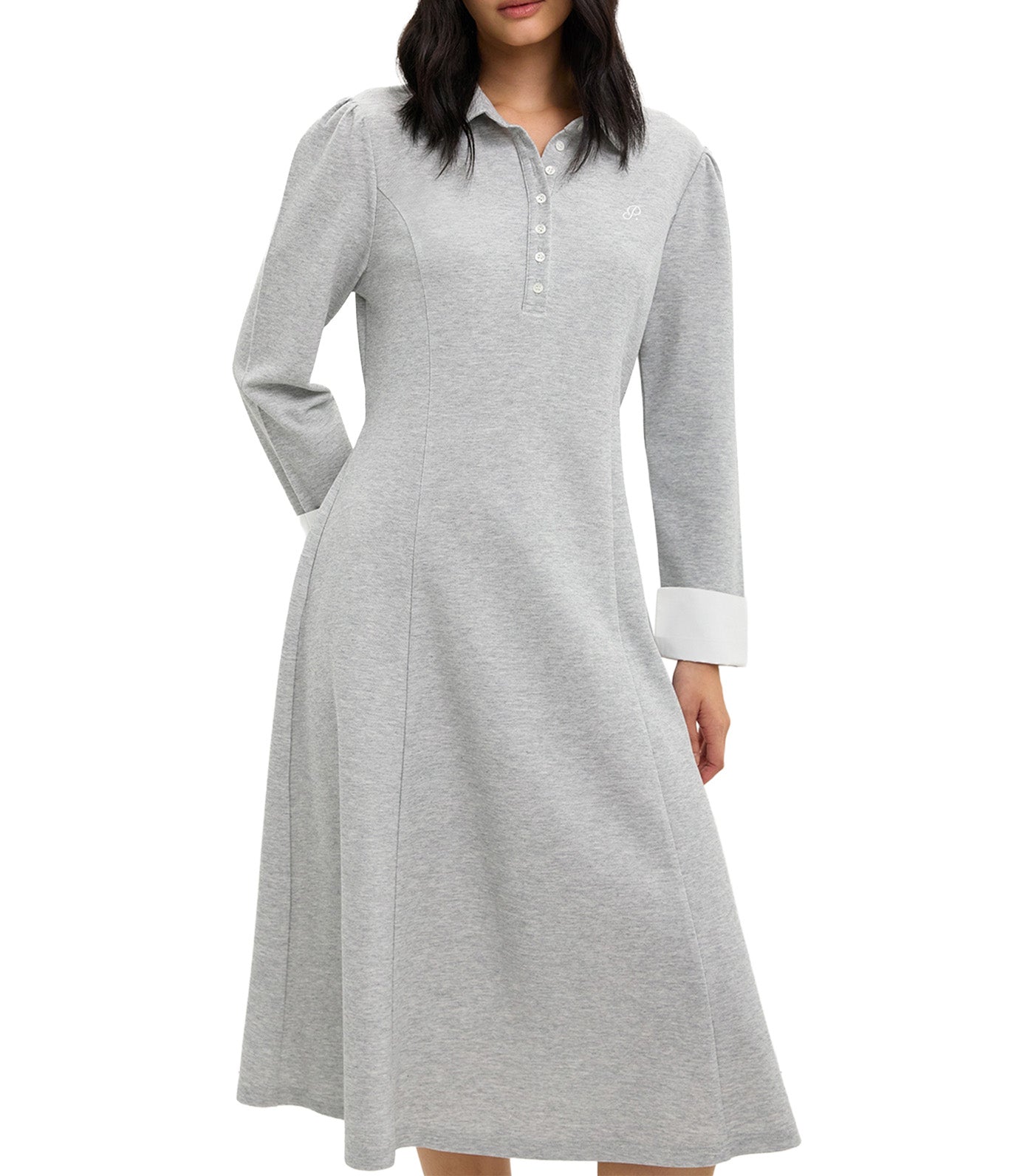 Polo Dress Light Grey
