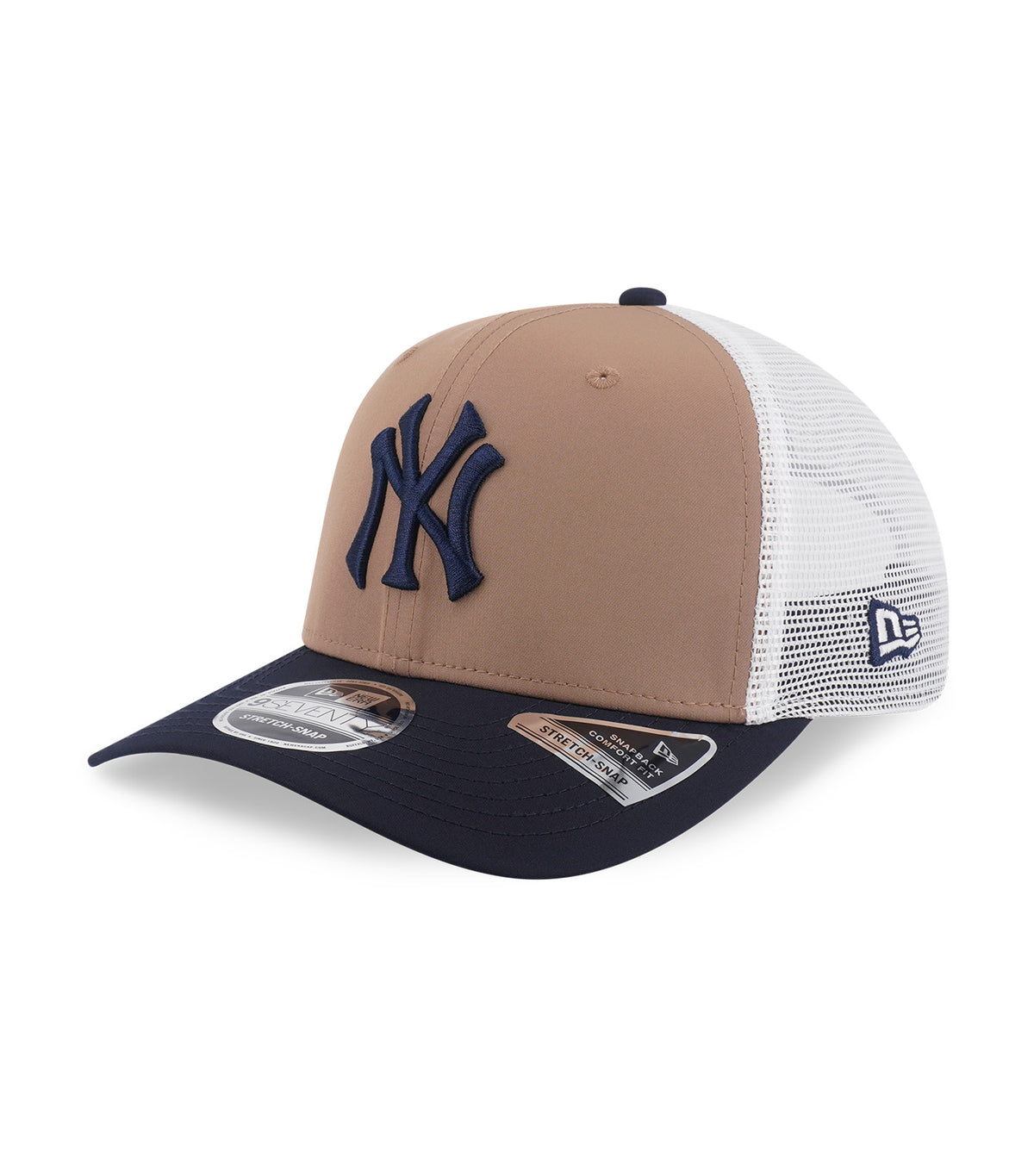 New York Yankees 9SEVENTY Stretch Snapback Trucker Cap Khaki/Navy
