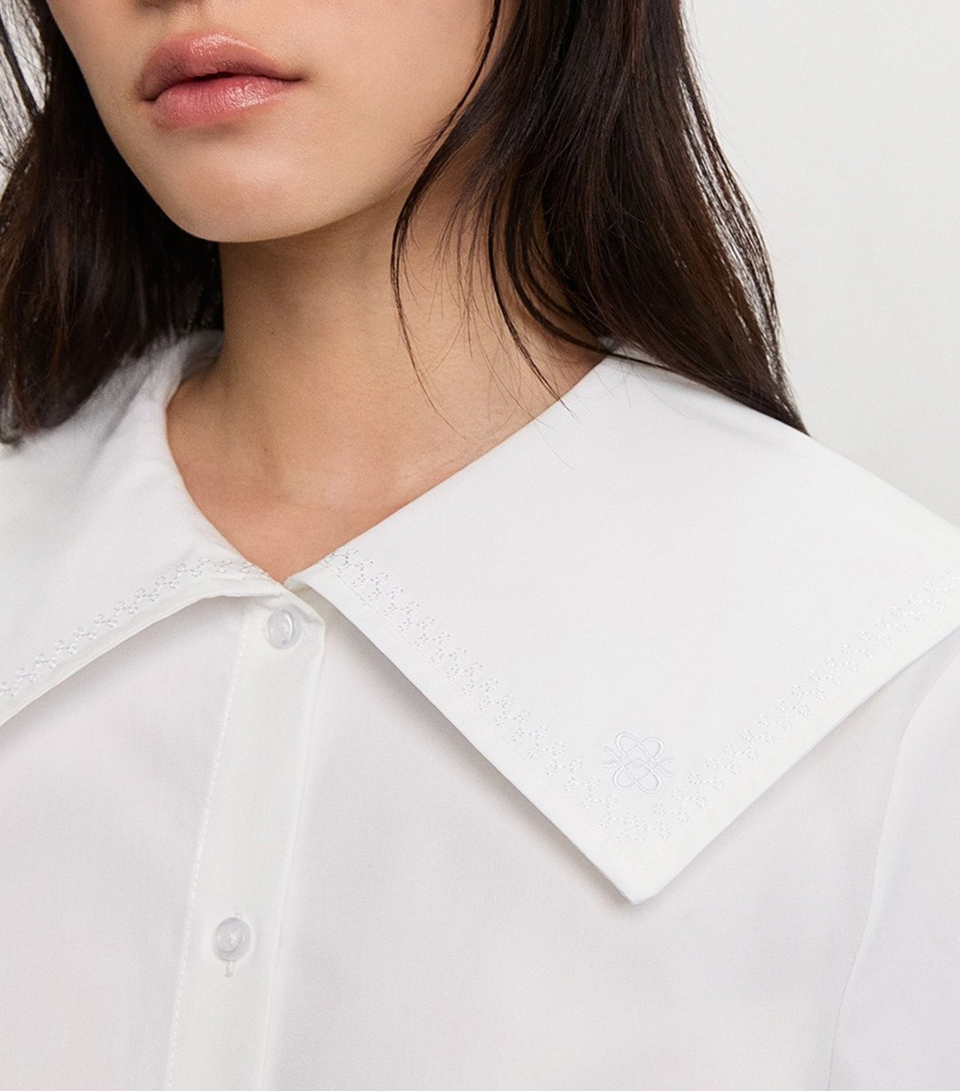 Wide Collar Blouse White