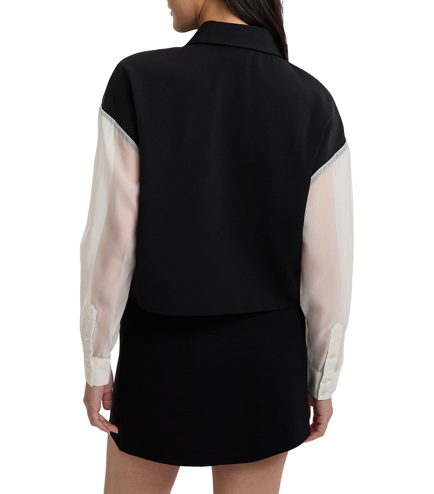 Organza Sleeve Shirt Black