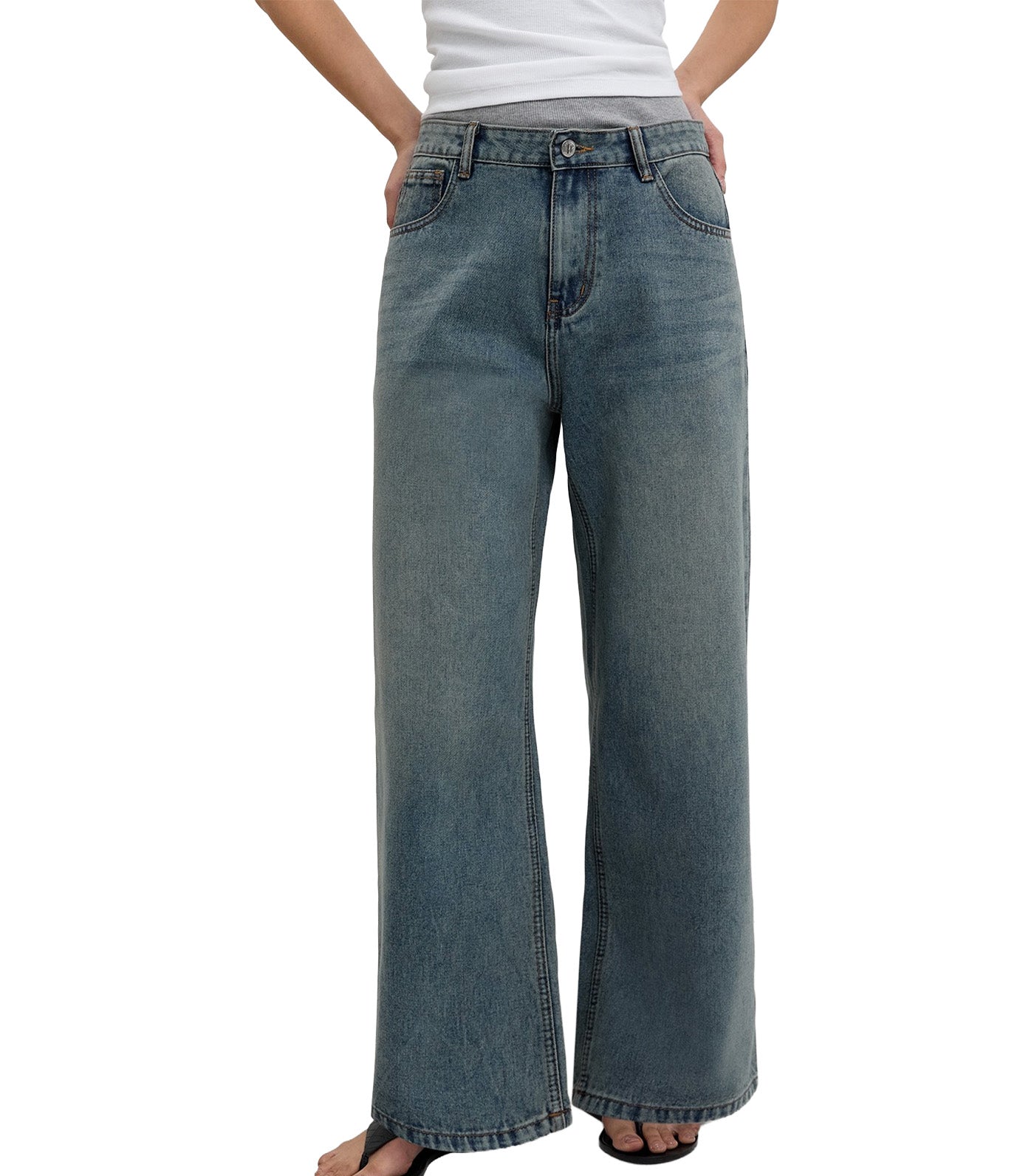 Pomelo Wide Leg Jeans Blue