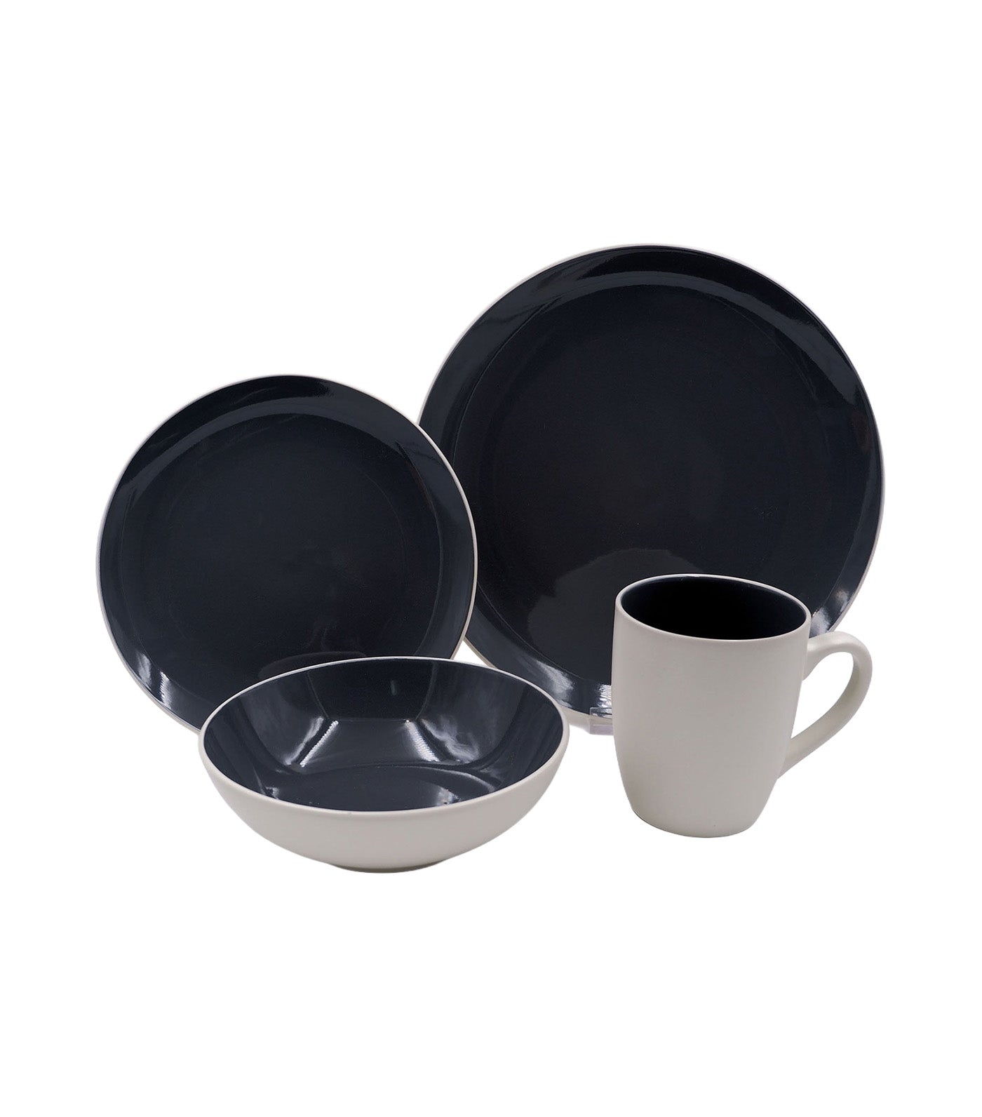 16pc. Stoneware Dinner Set Luna Granite