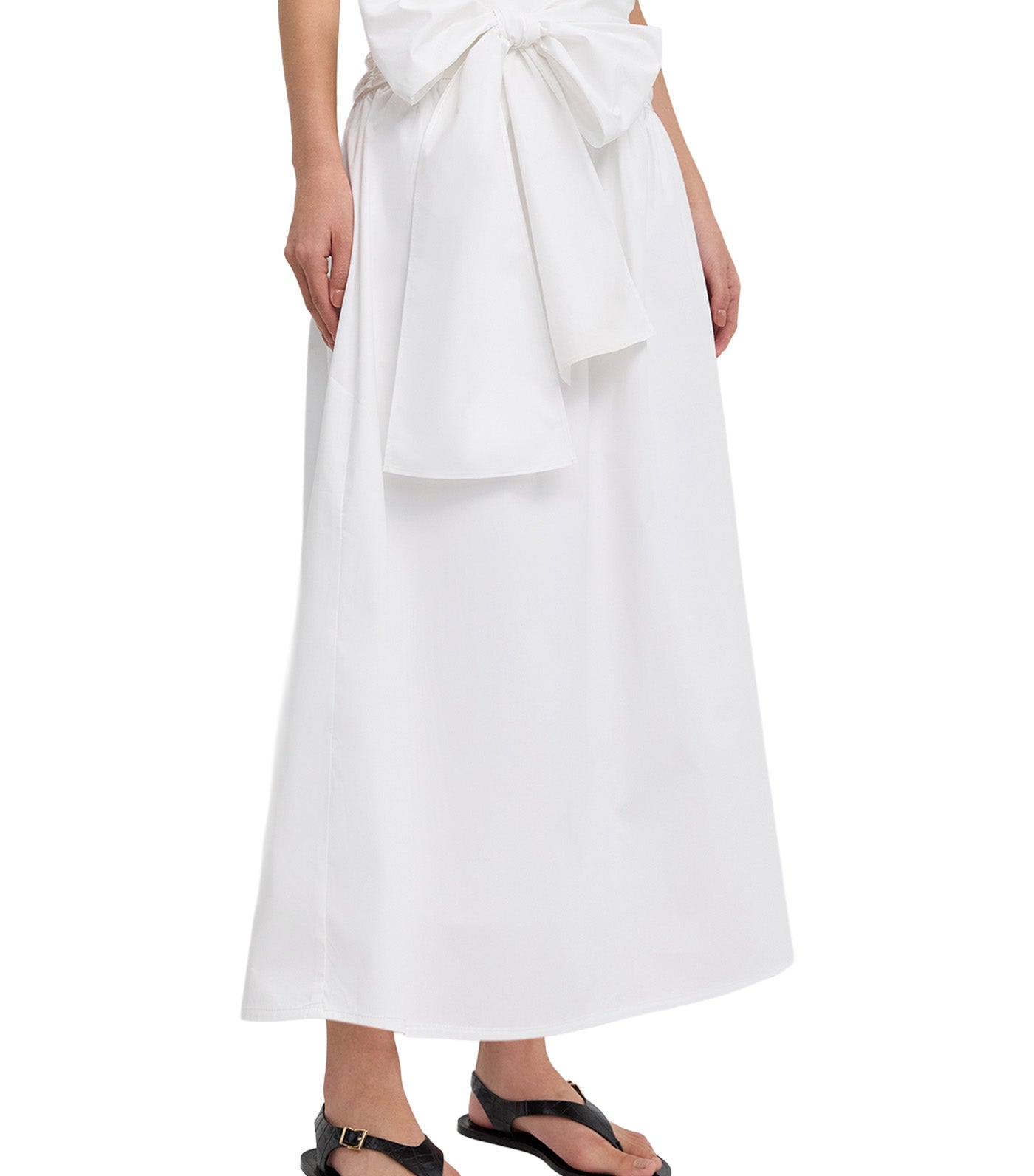 Long Bow Skirt White