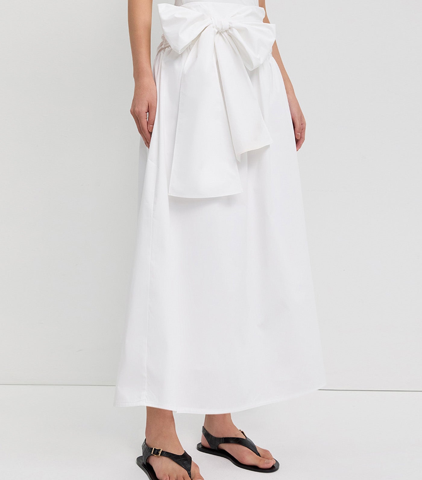 Long Bow Skirt White