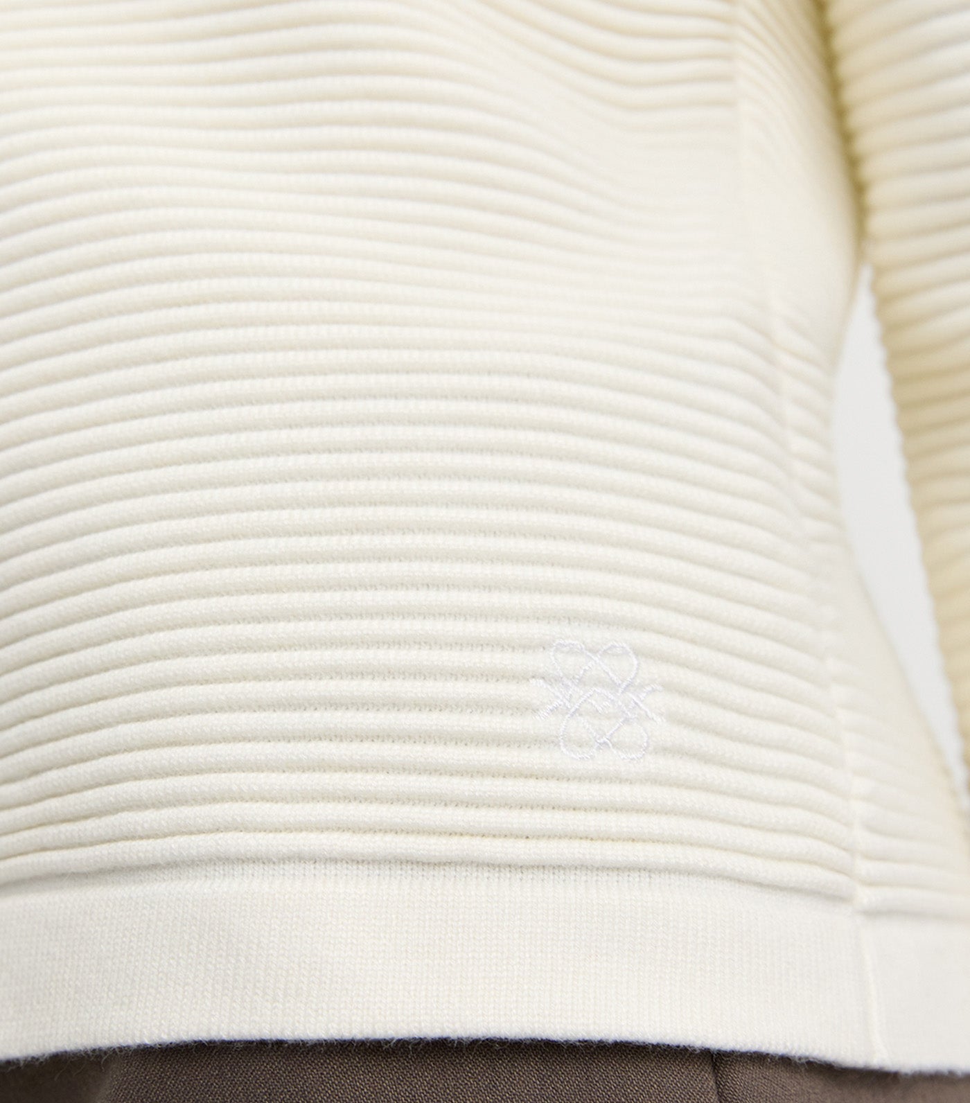 Pearl-Trim Collar Cardigan Ivory