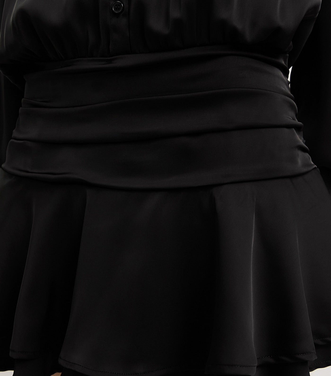 Ruffle Shirt Dress Black
