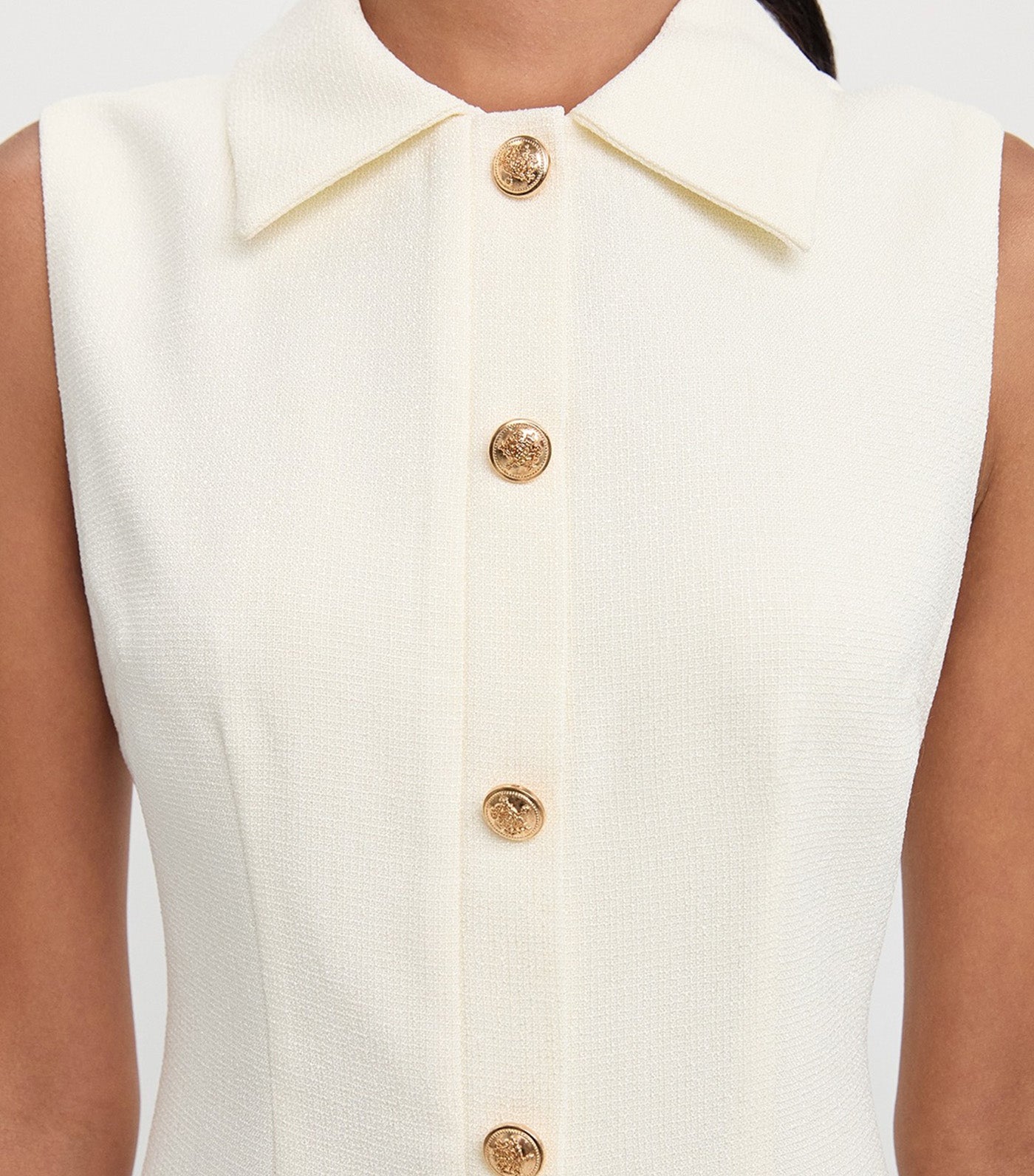 Pomelo Sleeveless Shirt Dress Ivory
