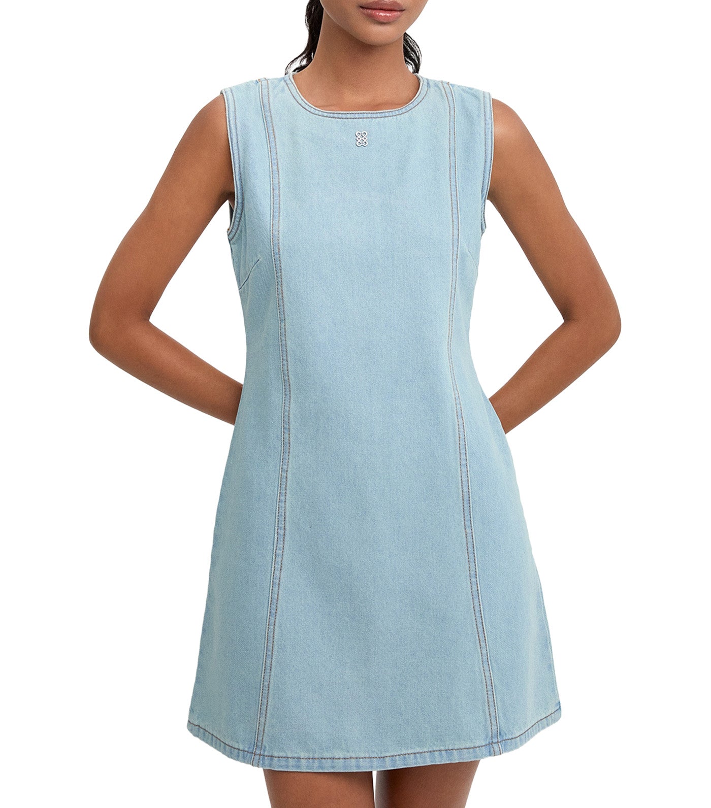Denim Shift Dress Light Blue