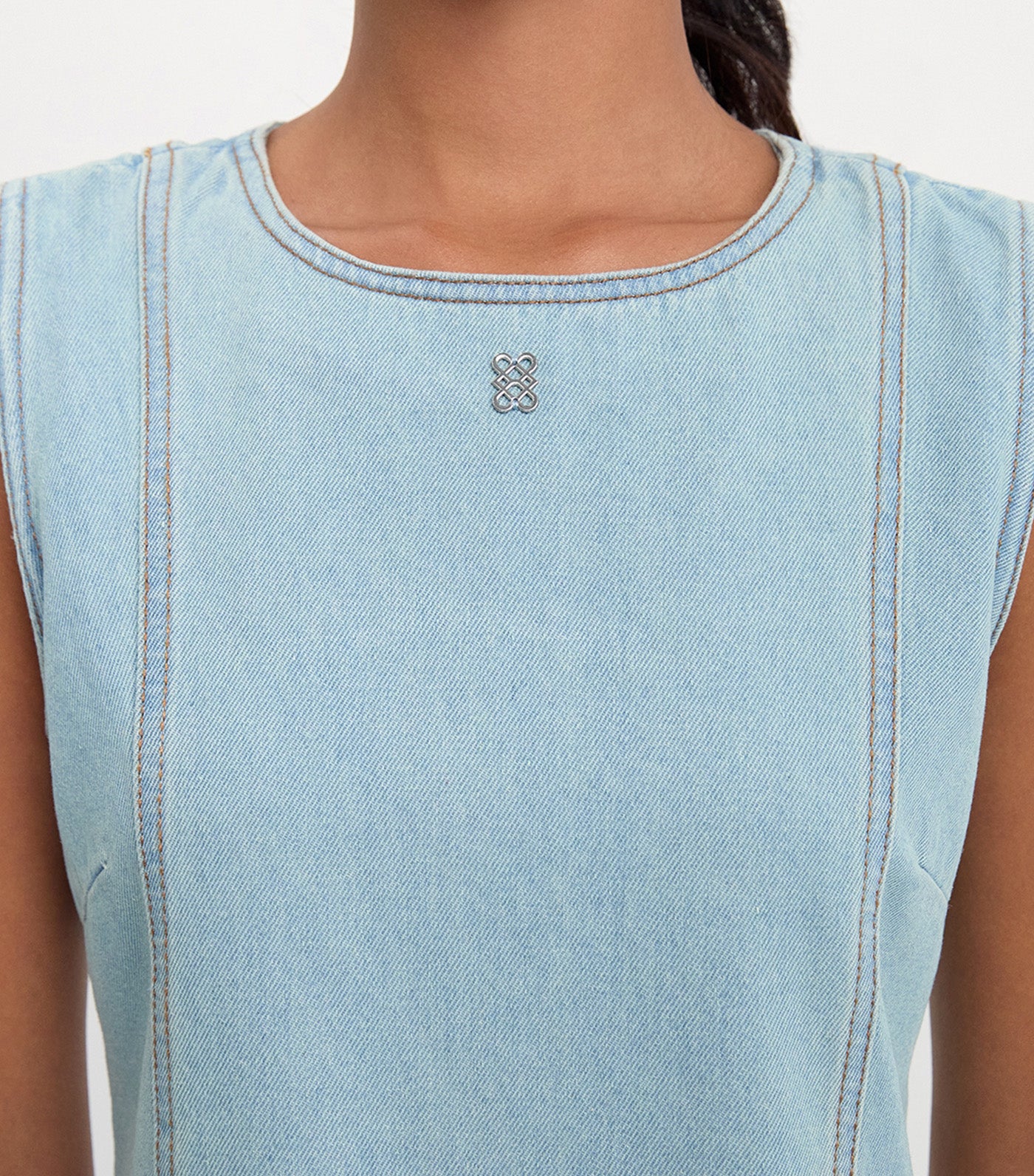 Denim Shift Dress Light Blue