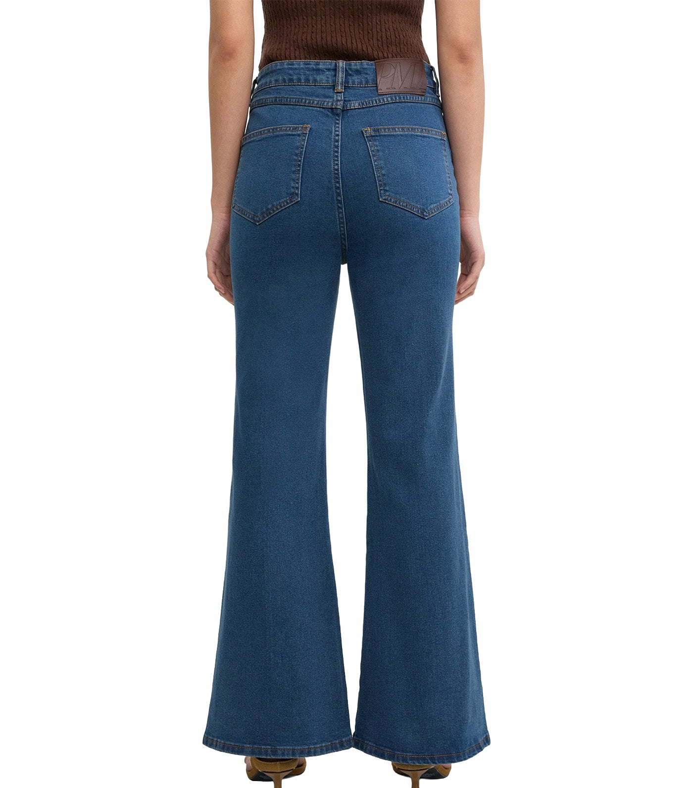 Pomelo Mid-Waisted Flared Jeans Blue