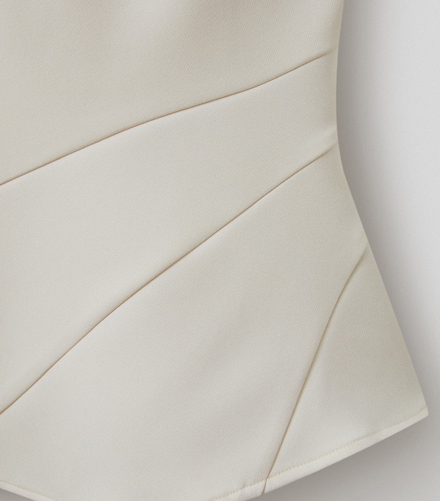 Pomelo One Shoulder Peplum Hem Blouse Beige
