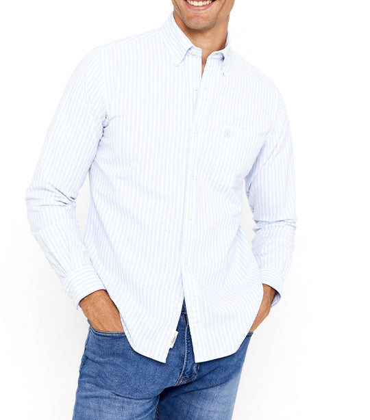 Striped Oxford Shirt Light Blue