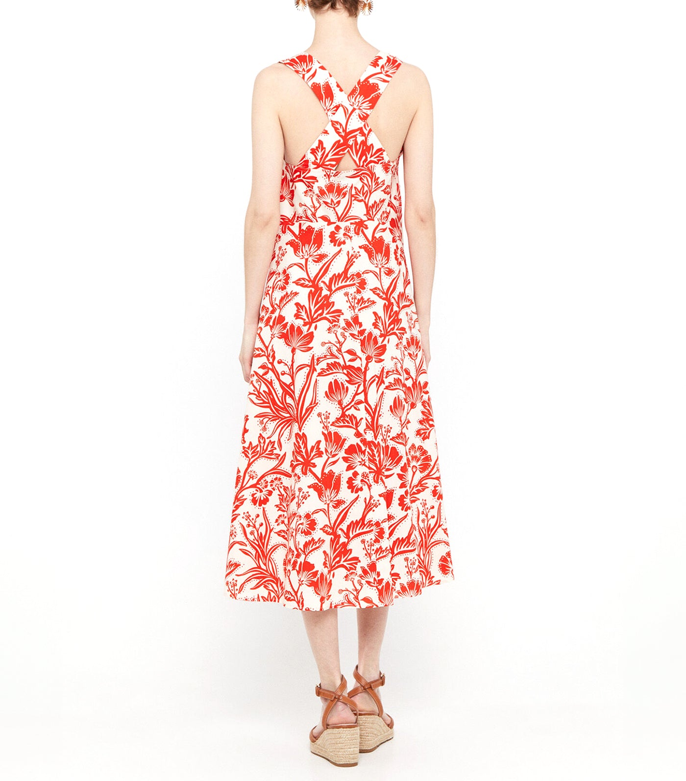 Printed Cotton Dress Red