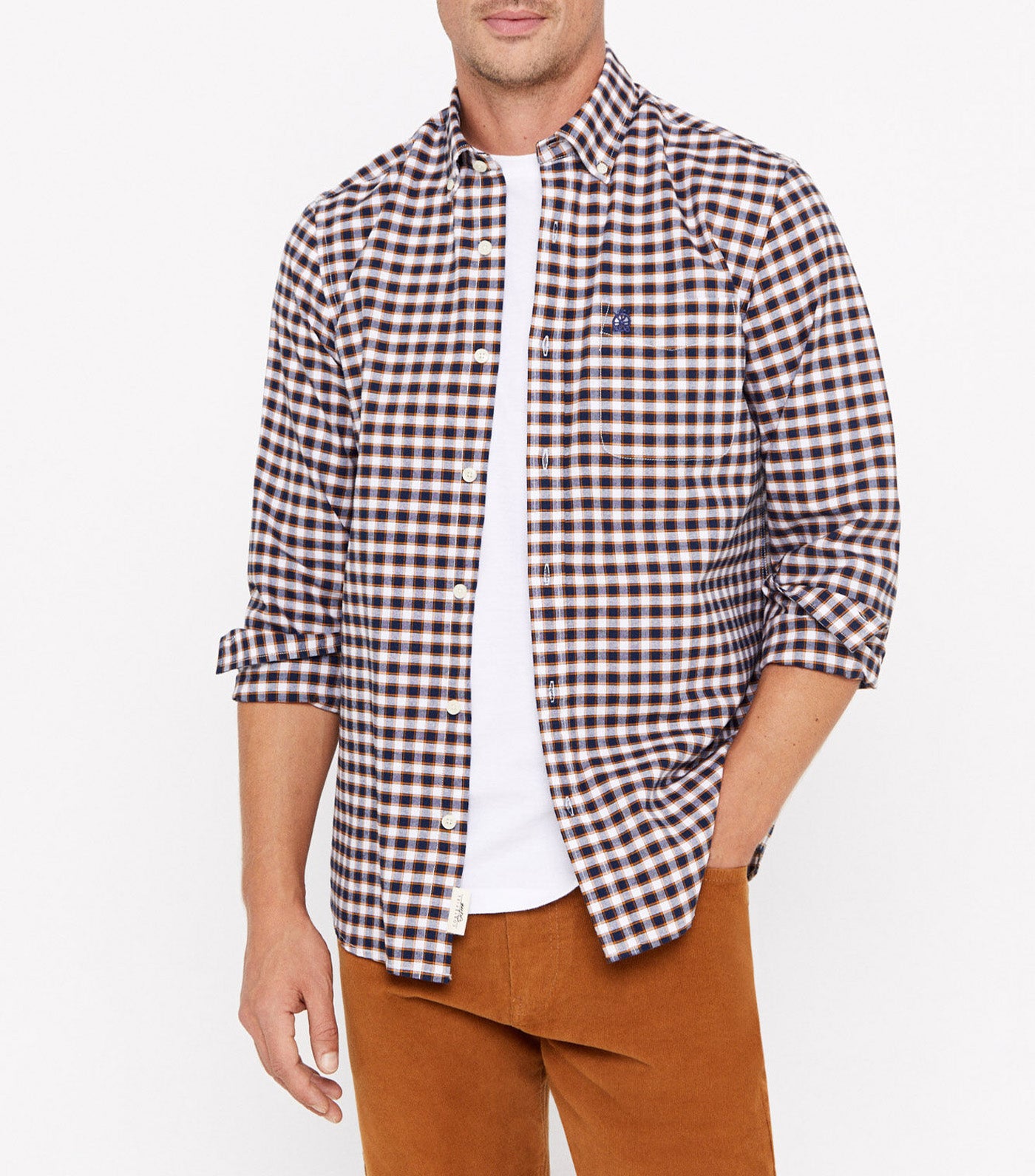 Checkered Oxford Shirt Navy