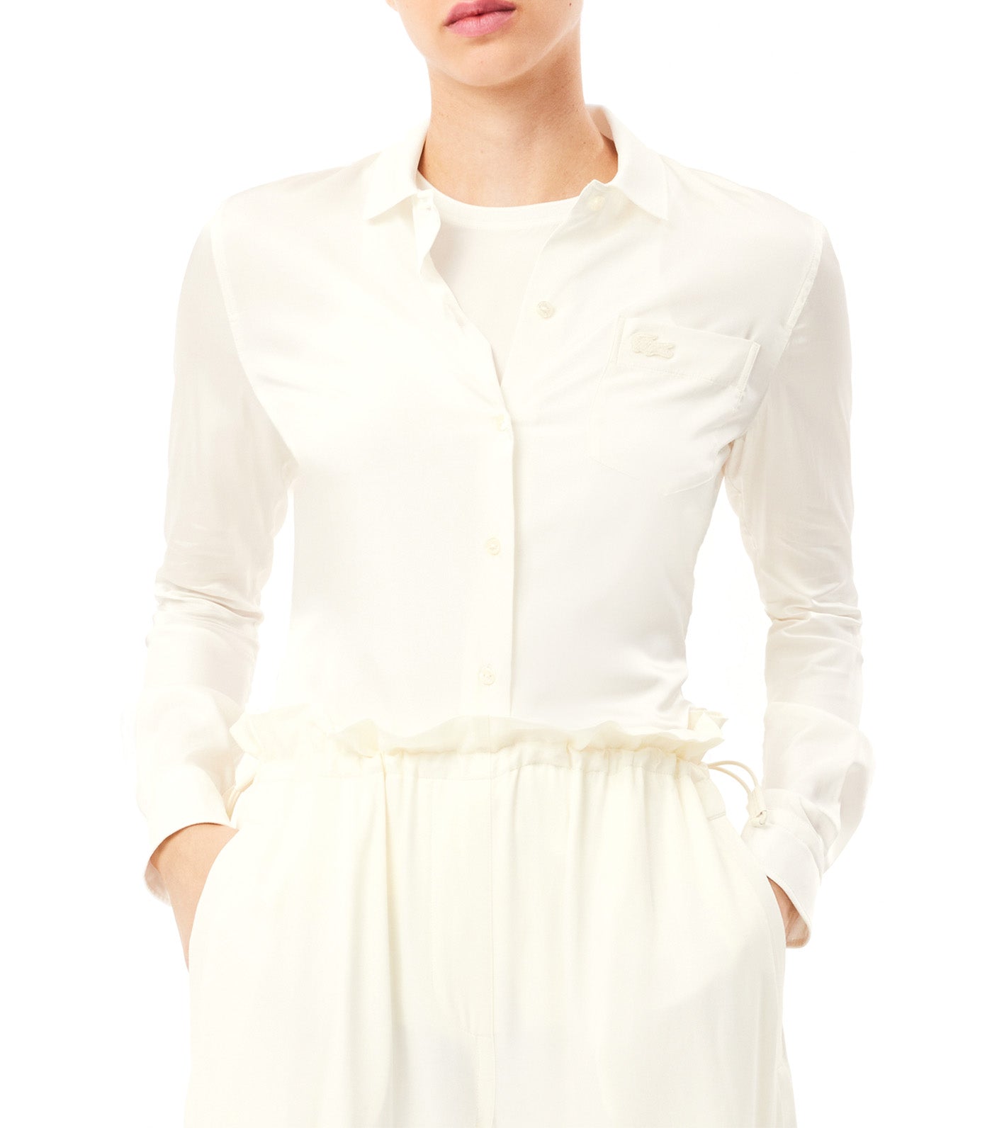 Fluid Ribbed Collar Shirt