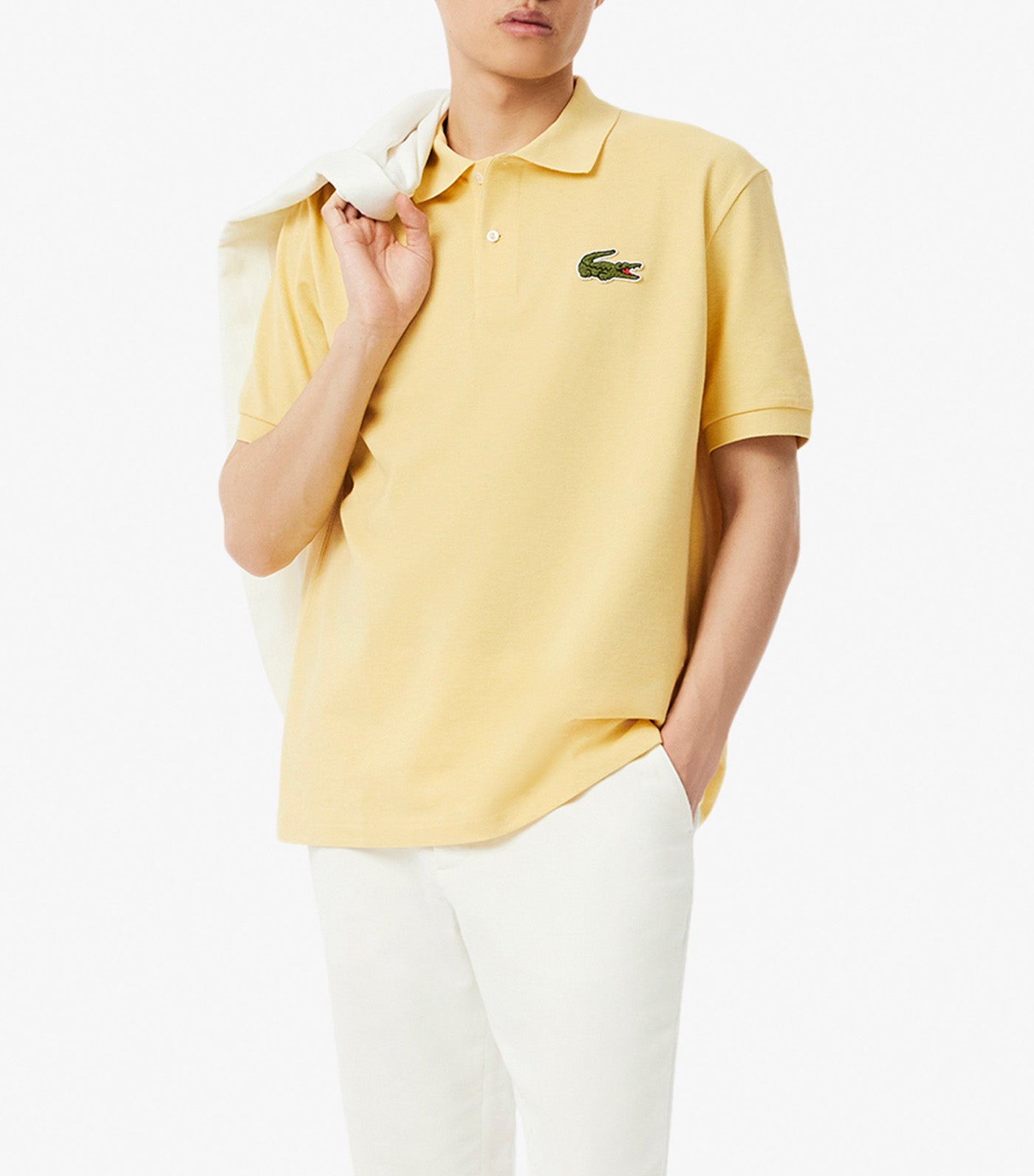 Loose Fit L.12.12 Piqué Badge Polo Shirt Soleil Chine