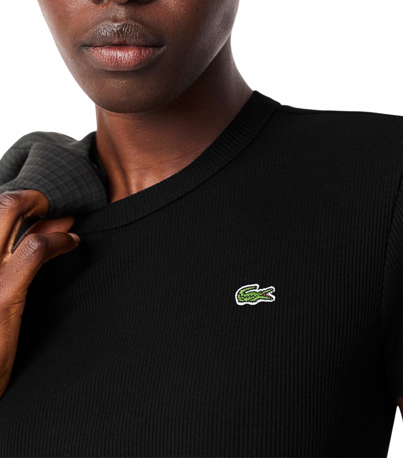 Slim Fit Ribbed Cotton T-shirt