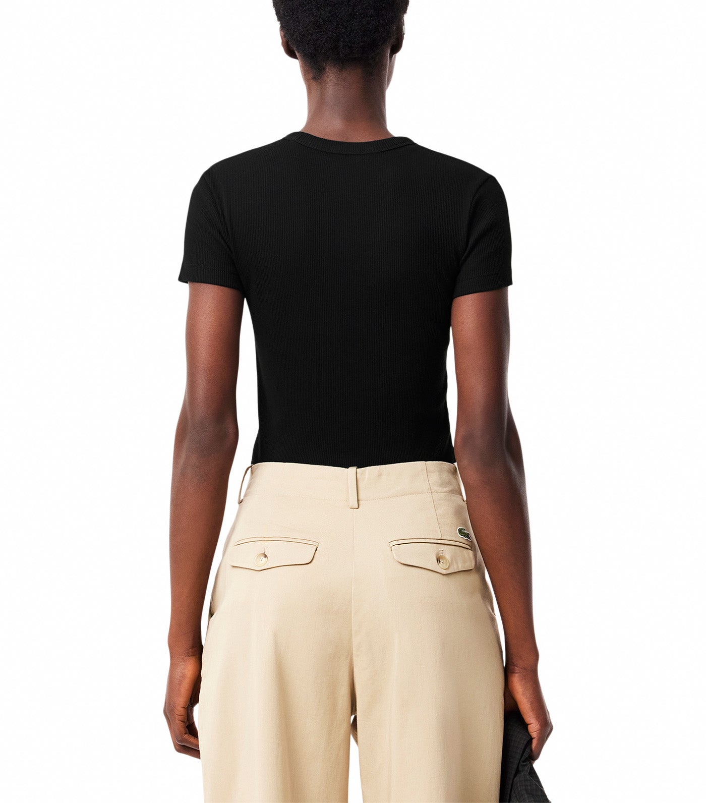 Slim Fit Ribbed Cotton T-shirt