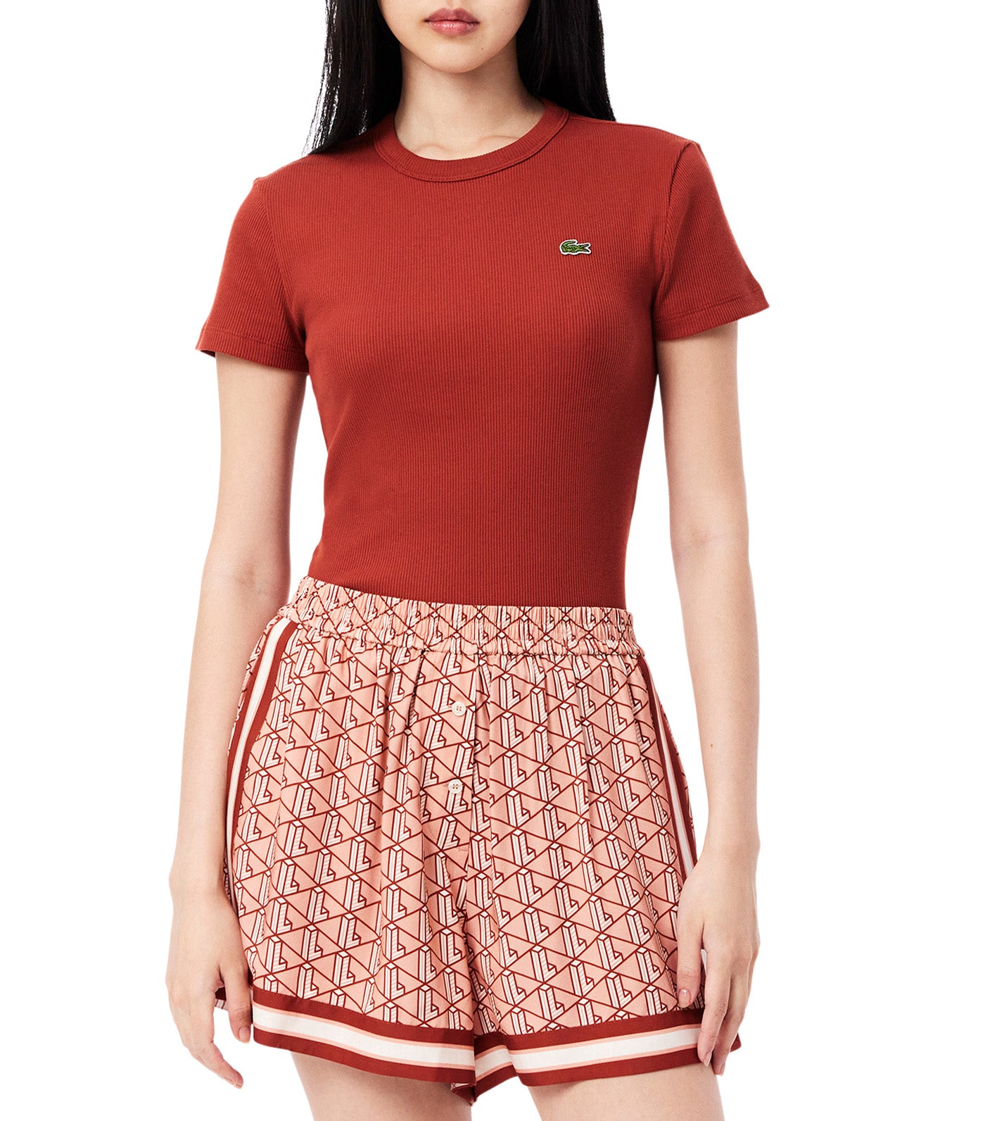 Slim Fit Ribbed Cotton T-Shirt Iberis